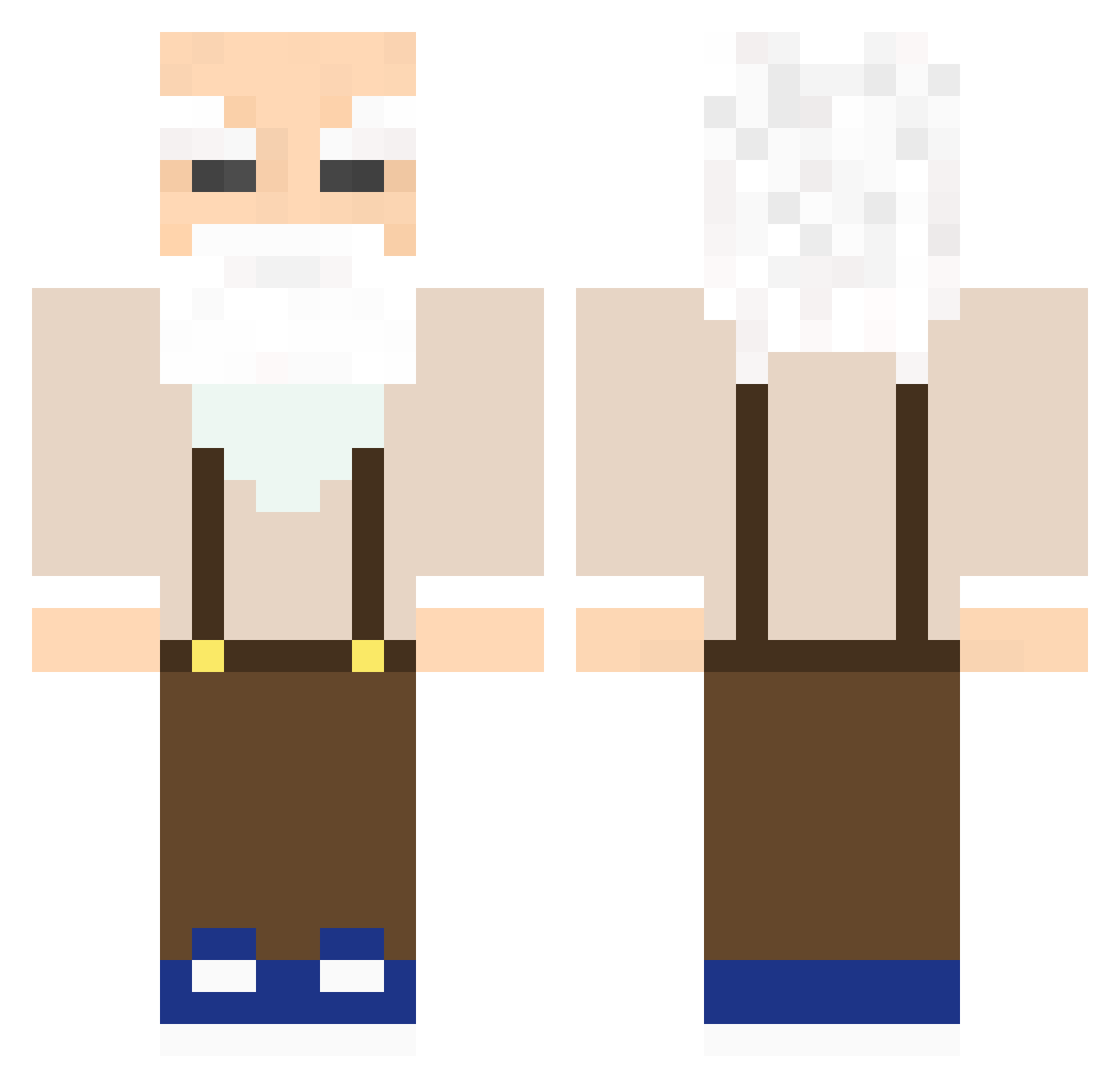 K0muu Minecraft skin, front and back view