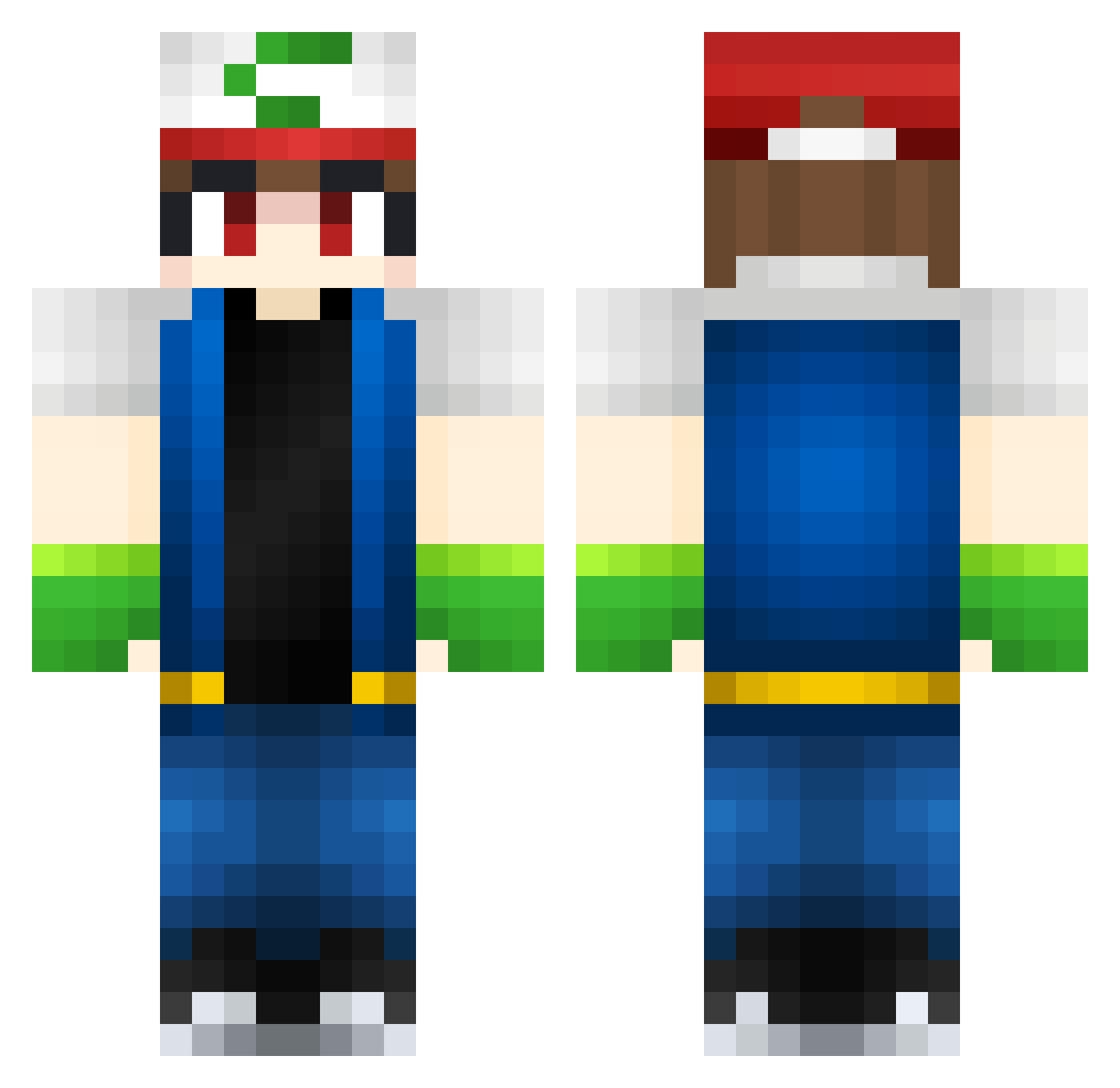 NoTine Minecraft skin, front and back view