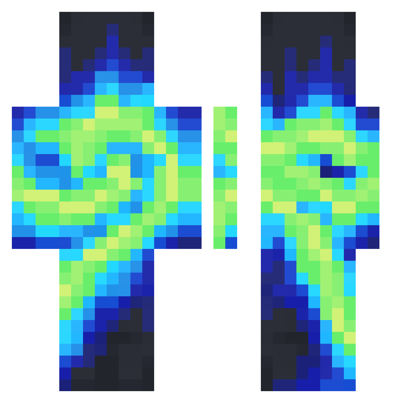 letsgeittogo Minecraft skin, front and back view