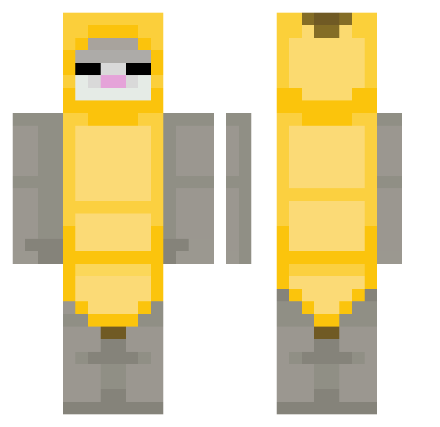 EmpiricalFan64 Minecraft skin, front and back view
