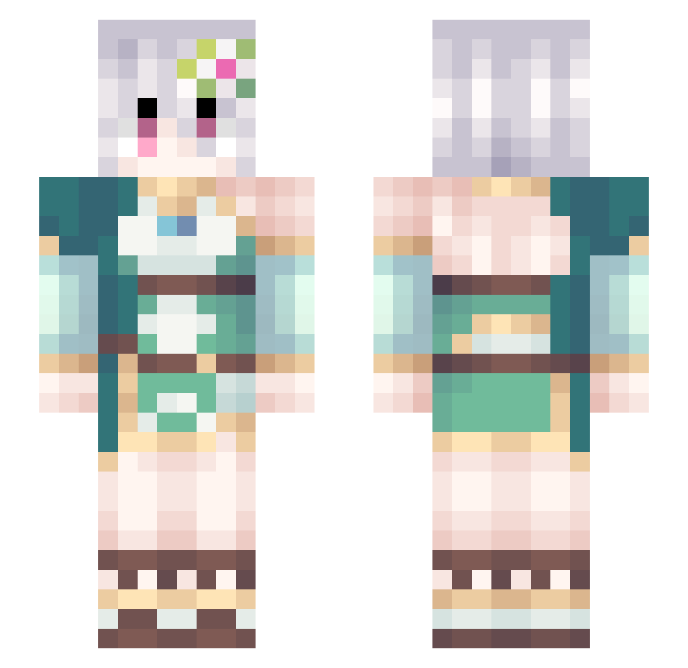 XxWaLaJaxX Minecraft skin, front and back view