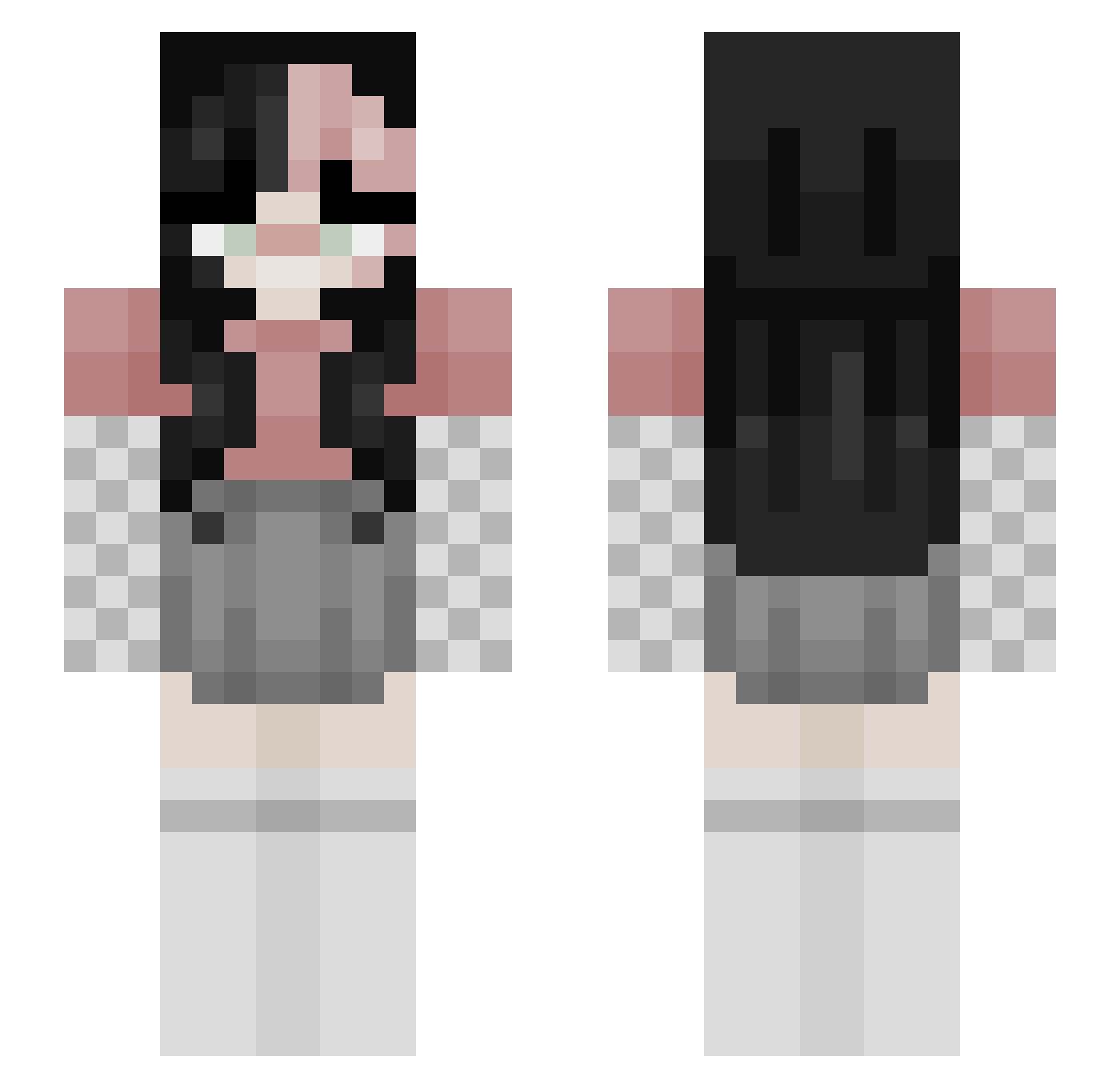 TeddyCry Minecraft skin, front and back view