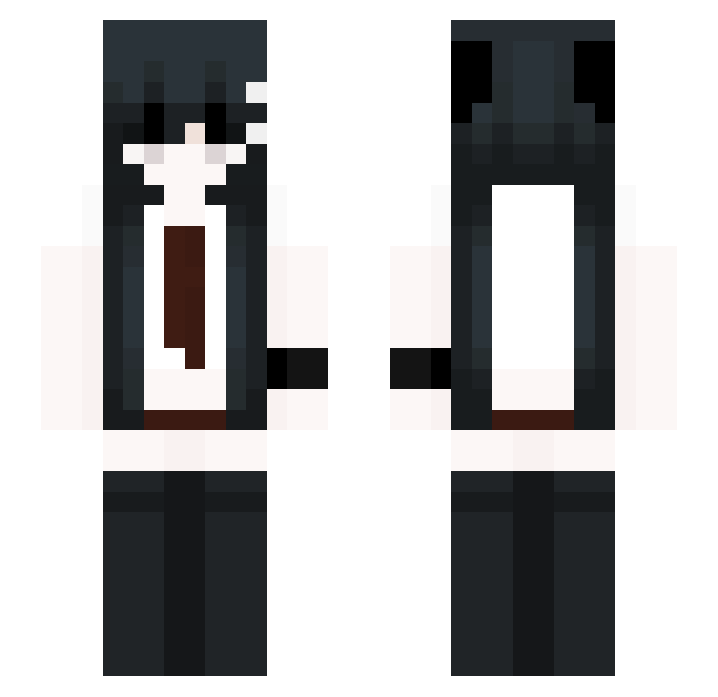 Fossora Minecraft skin, front and back view