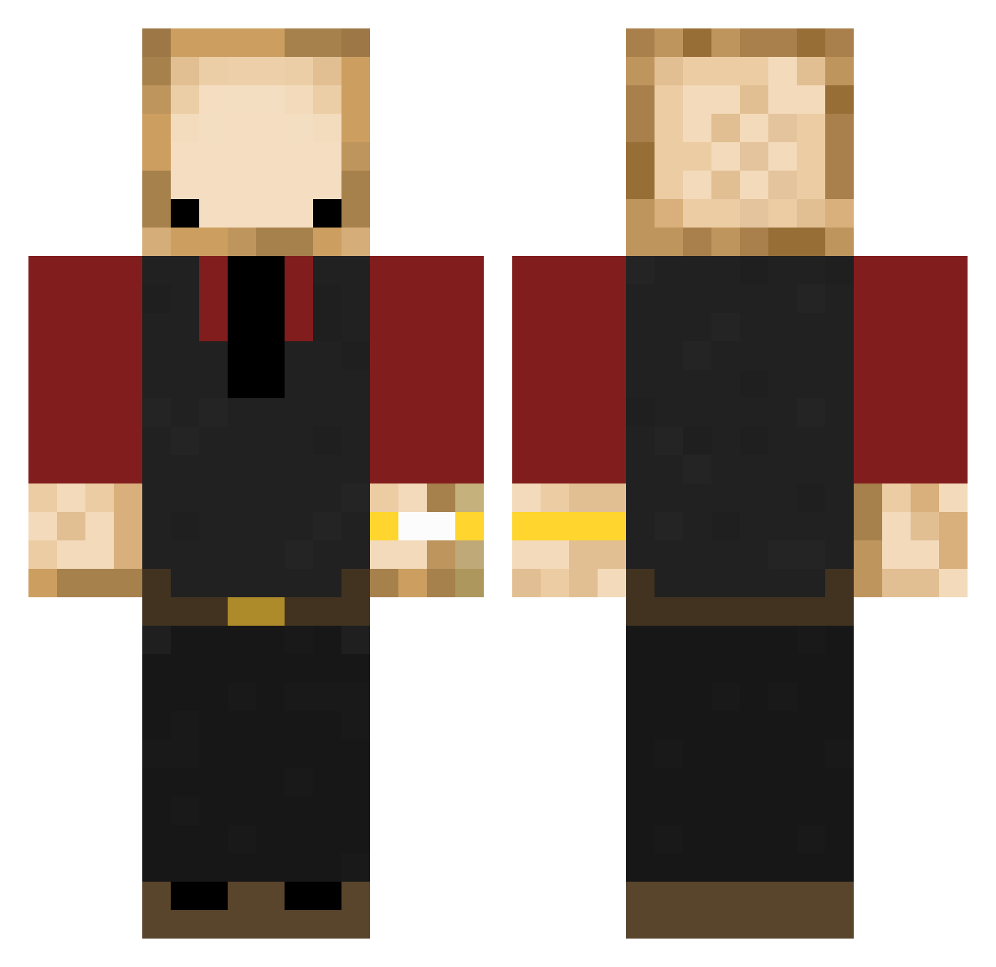 Banana_Munk Minecraft skin, front and back view