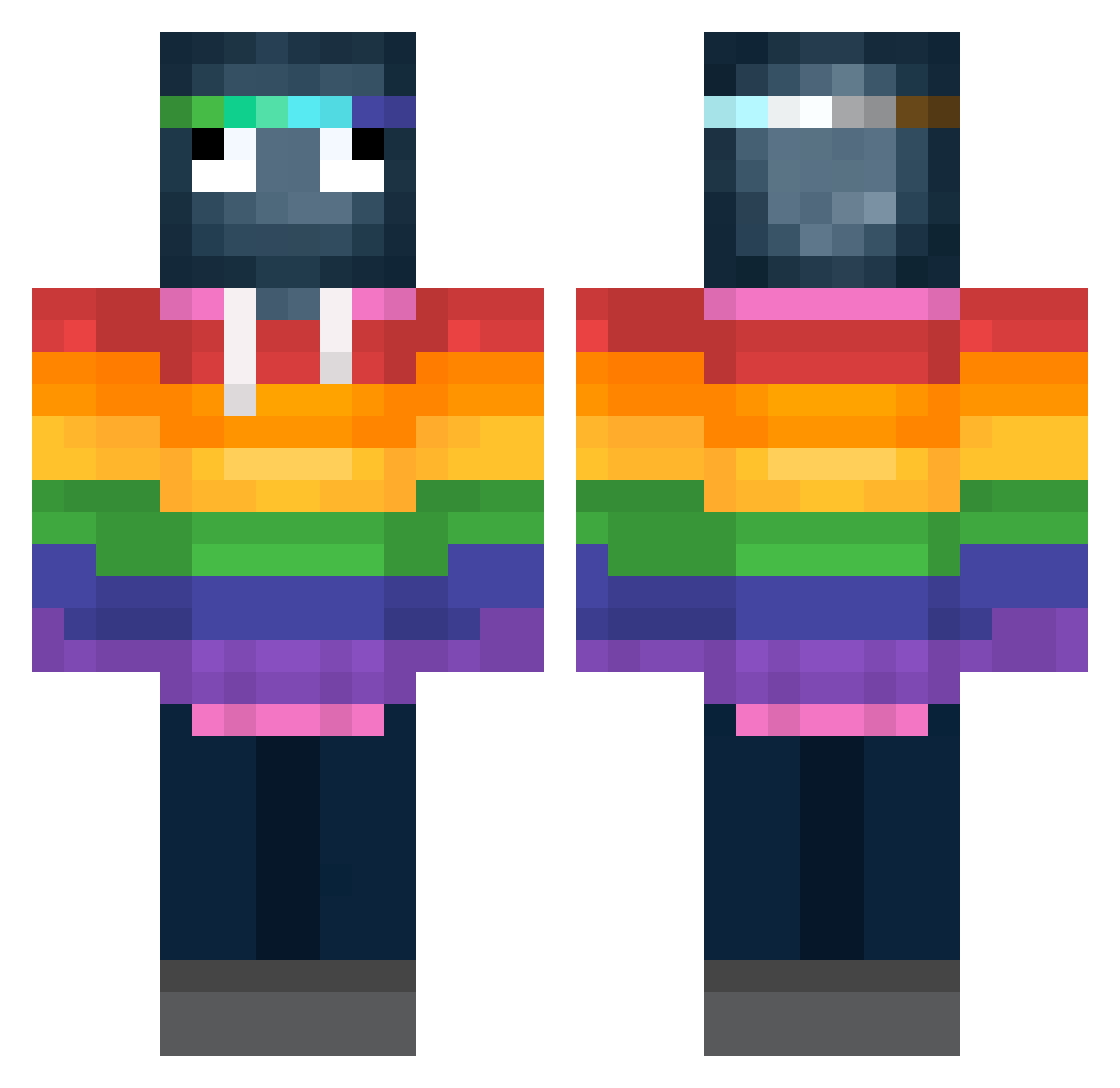 jadalsh Minecraft skin, front and back view