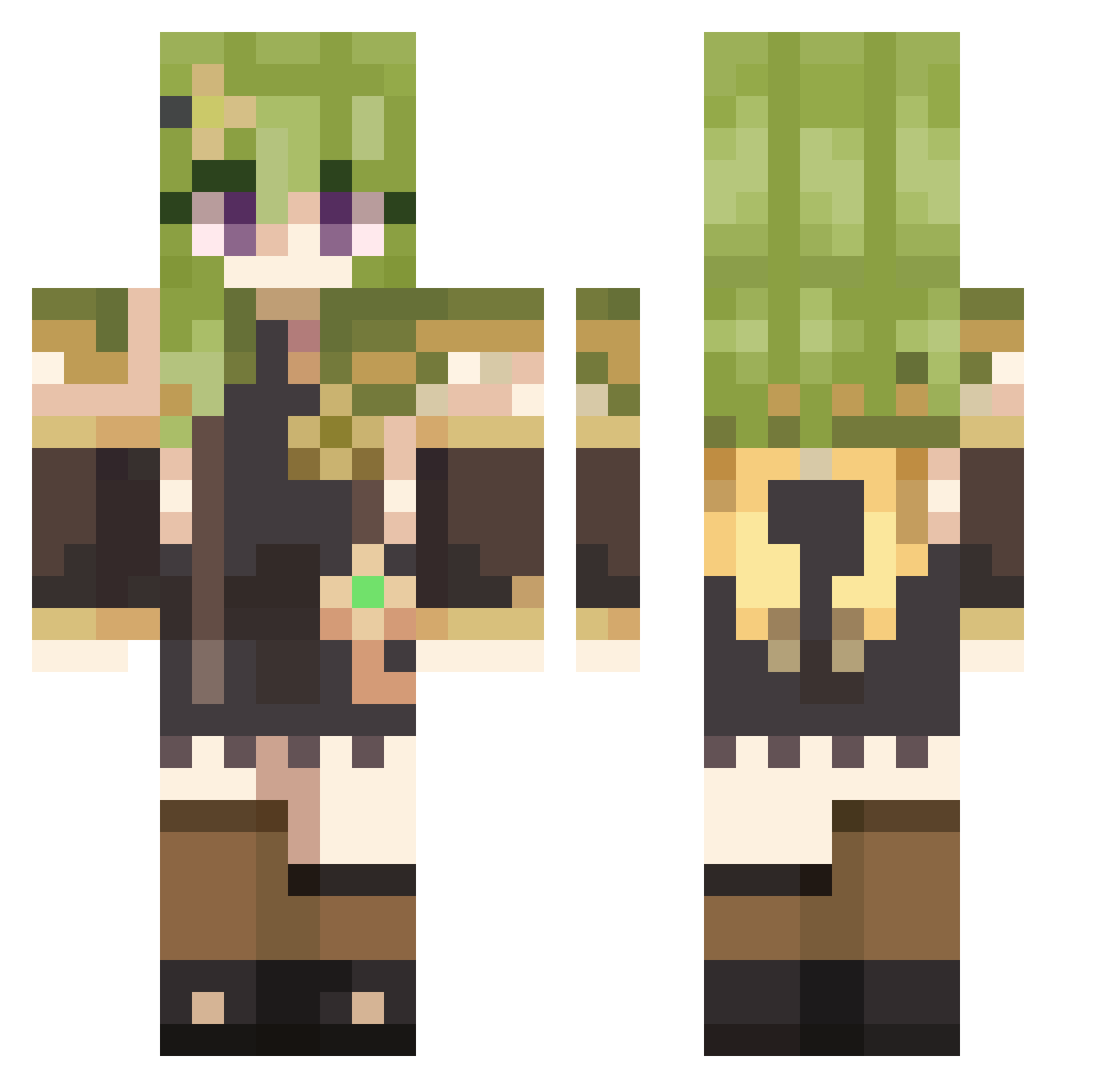 Sieg1021 Minecraft skin, front and back view