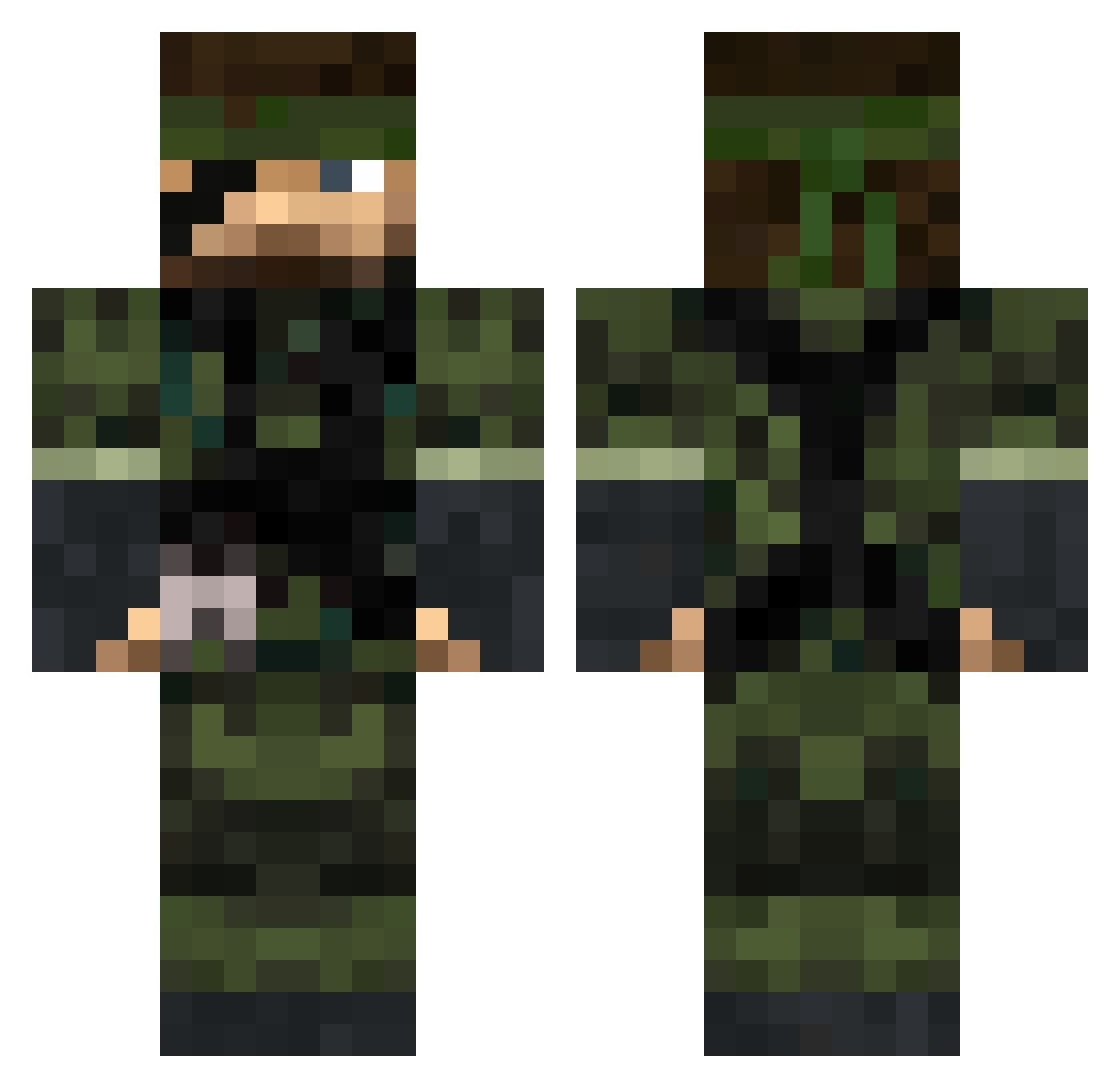 Flanaman66 Minecraft skin, front and back view