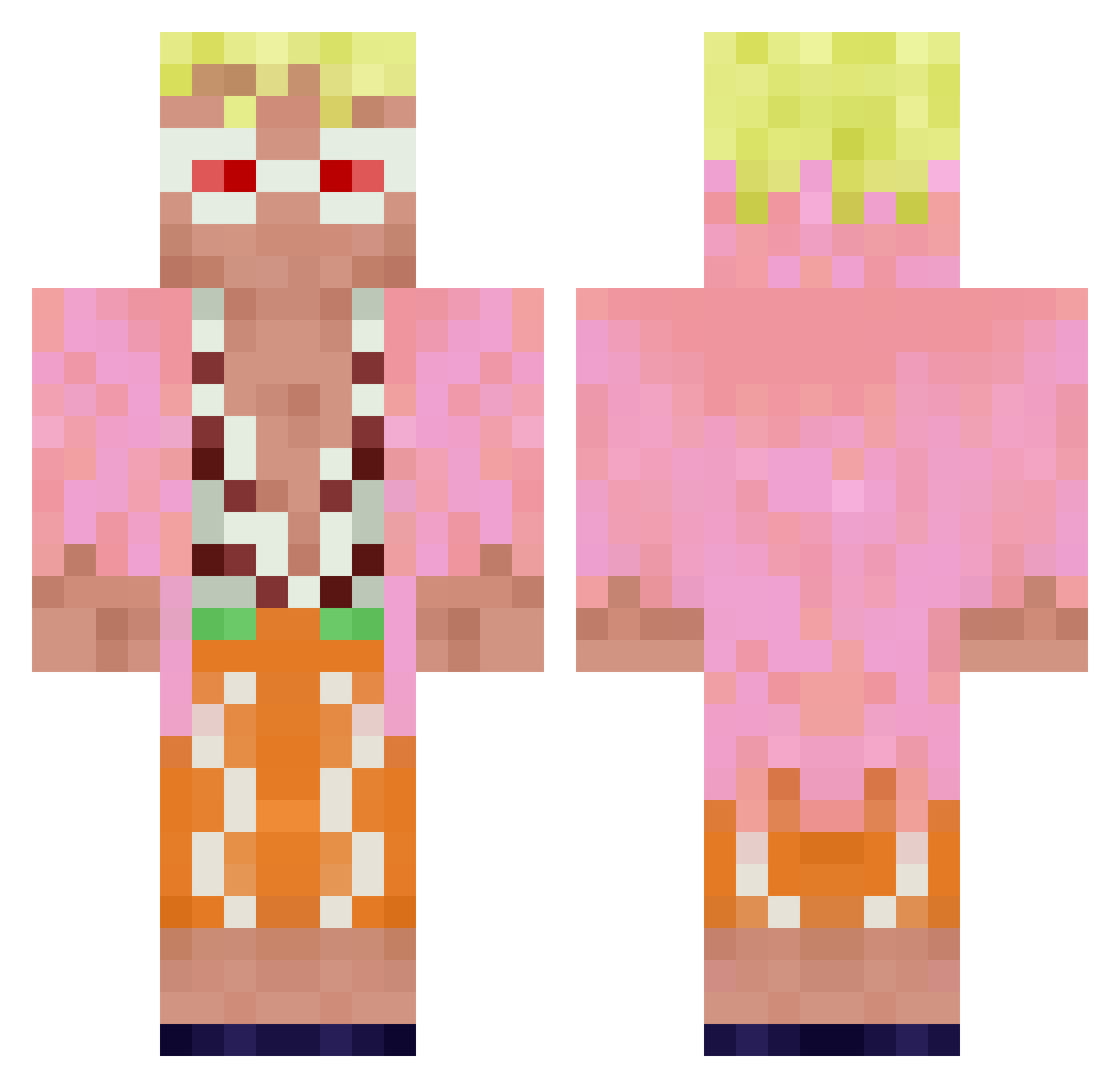 LazyBurgrer Minecraft skin, front and back view