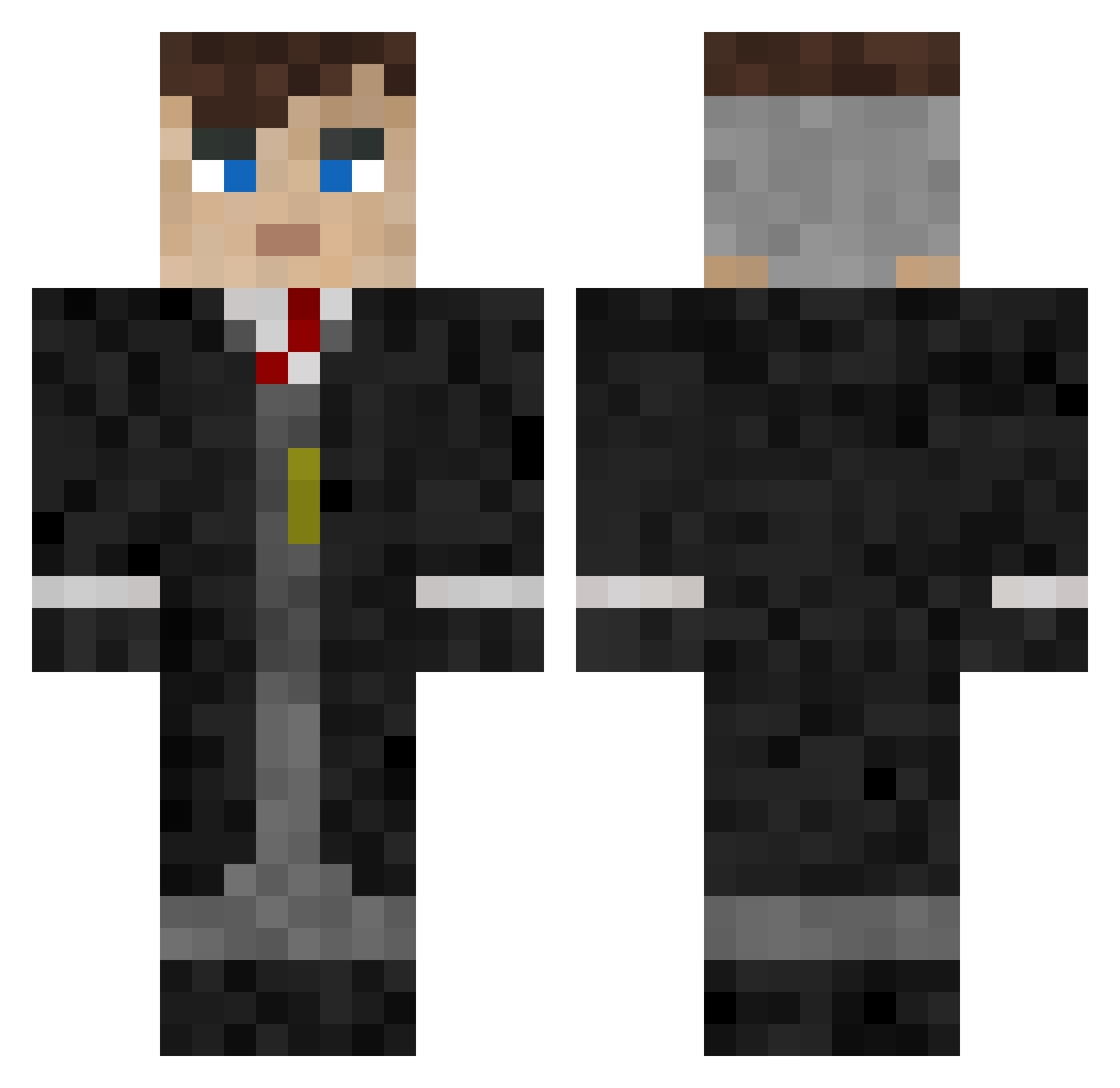 Yordidi Minecraft skin, front and back view