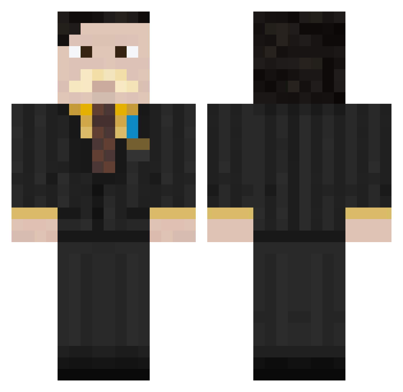 Ch9n Minecraft skin, front and back view
