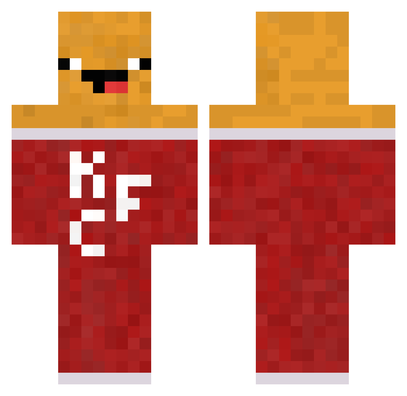 Michubas Minecraft skin, front and back view
