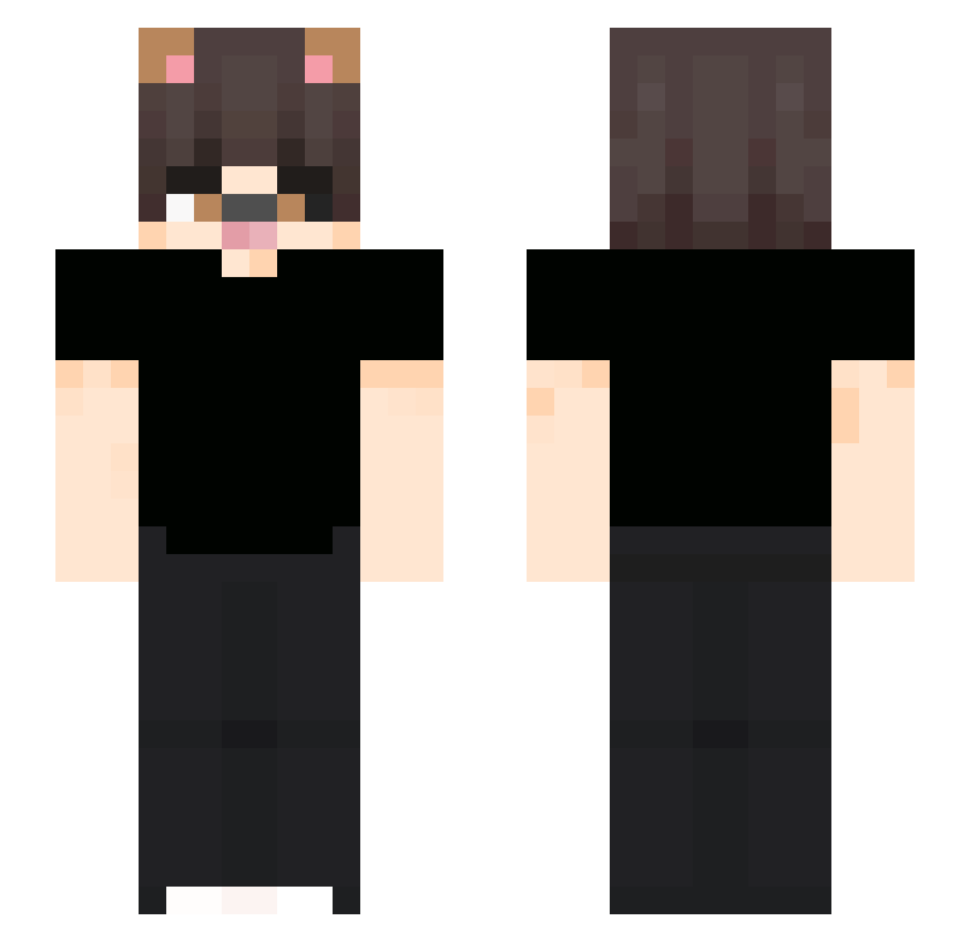 liankyss Minecraft skin, front and back view
