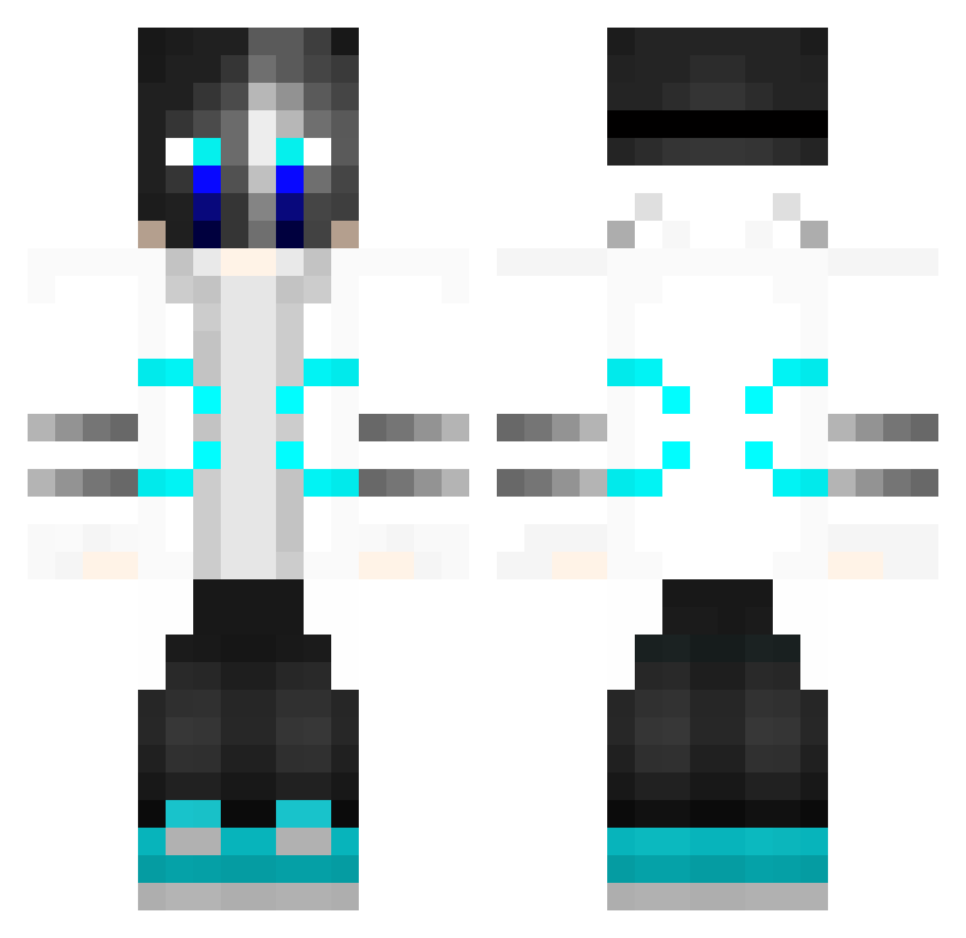 WayzedOut Minecraft skin, front and back view