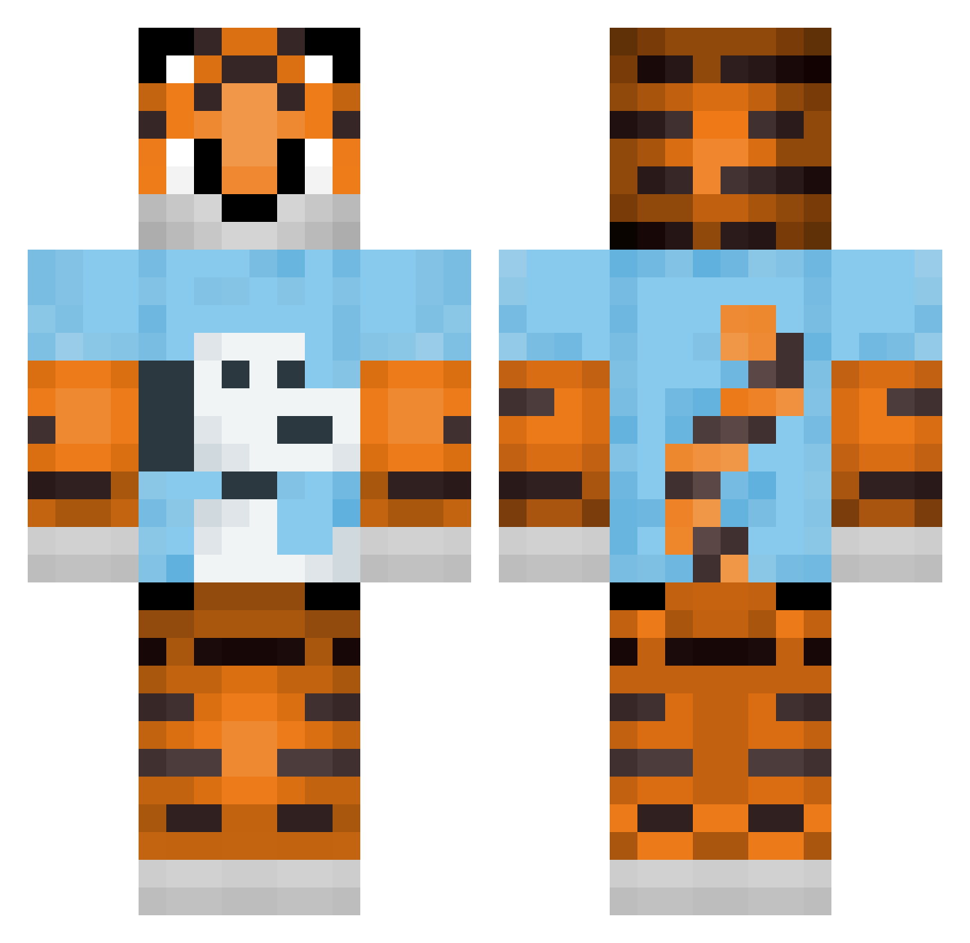 shivani_ Minecraft skin, front and back view