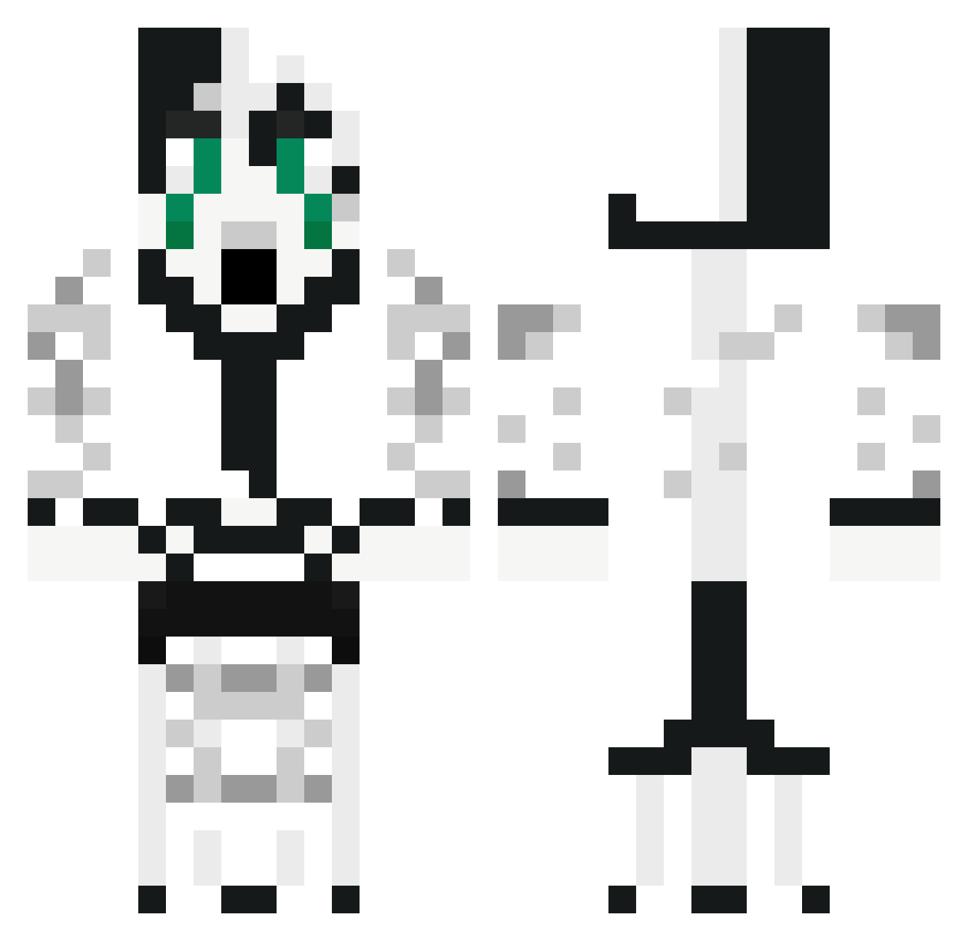 ItzAzers Minecraft skin, front and back view