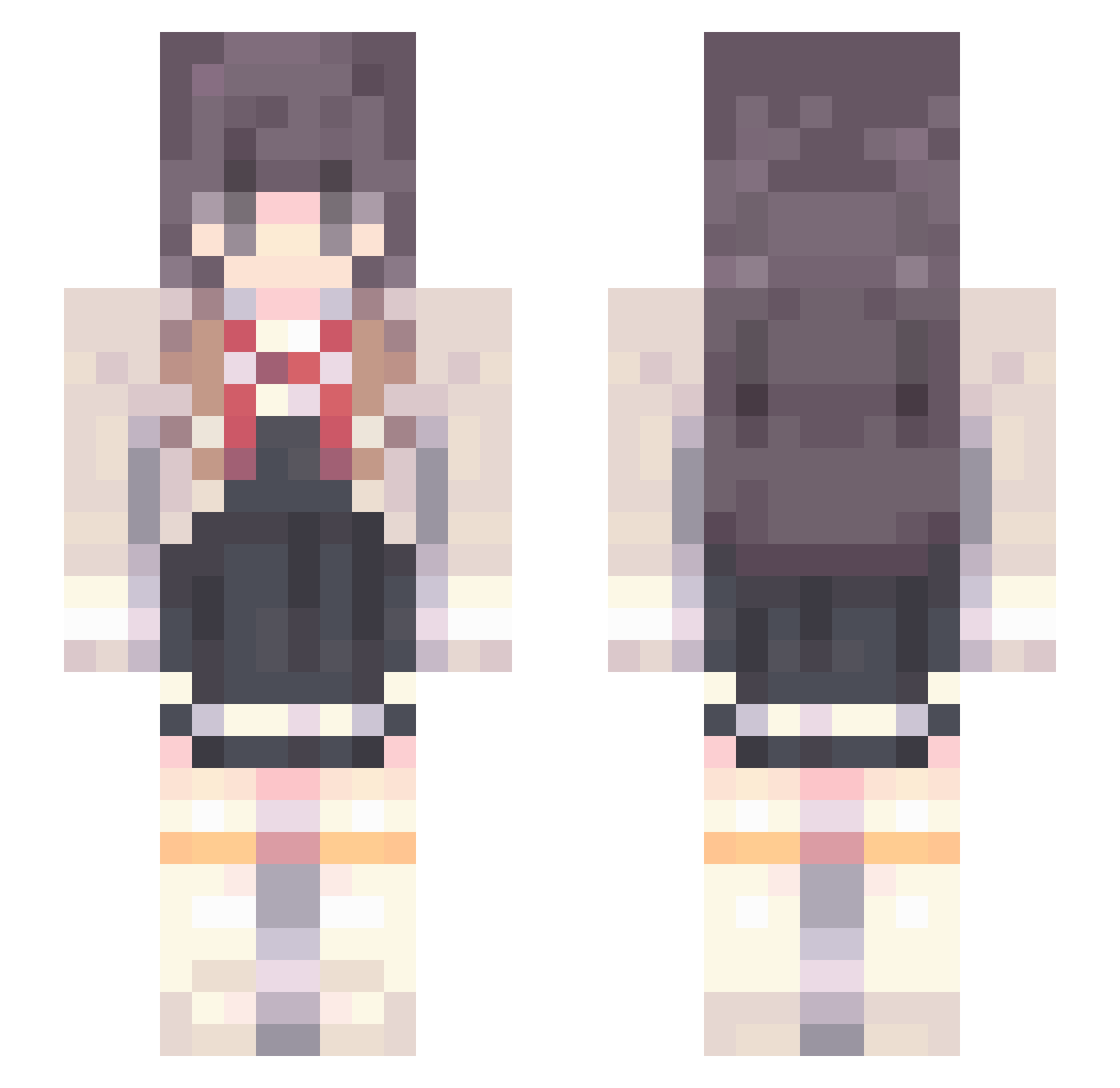 JarimJa Minecraft skin, front and back view