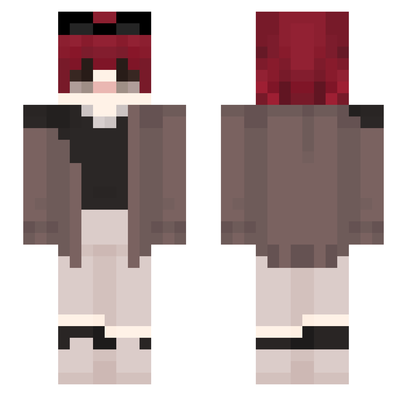AndryRPanda Minecraft skin, front and back view