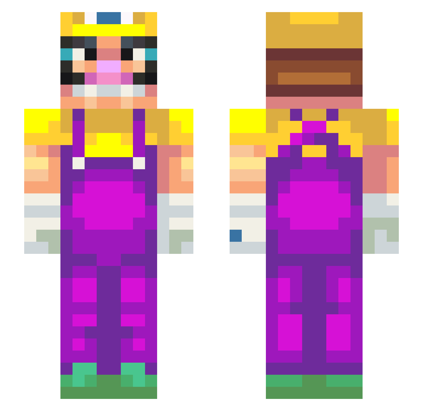 ShootAtMe Minecraft skin, front and back view