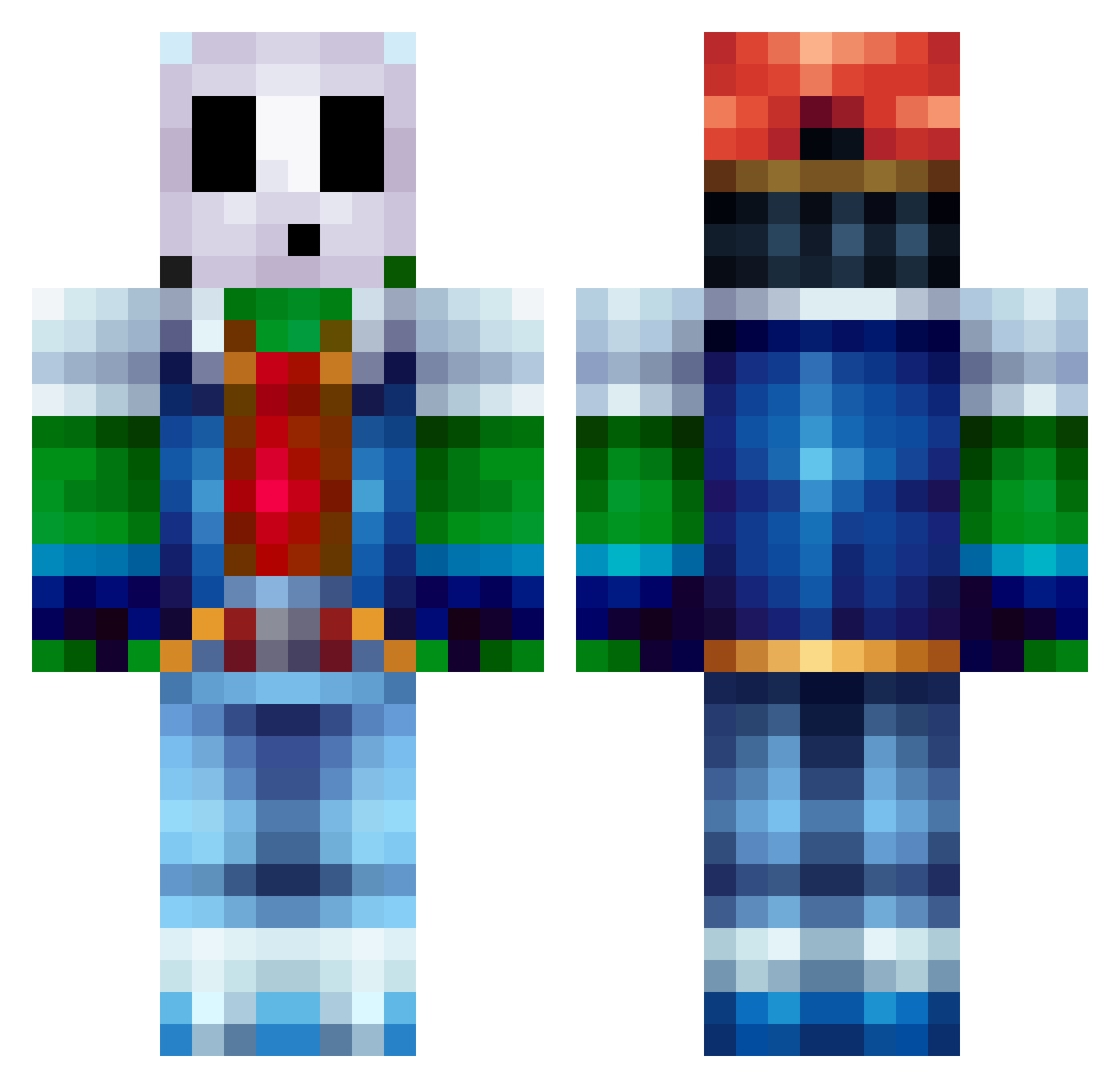 Hen3zPyro Minecraft skin, front and back view