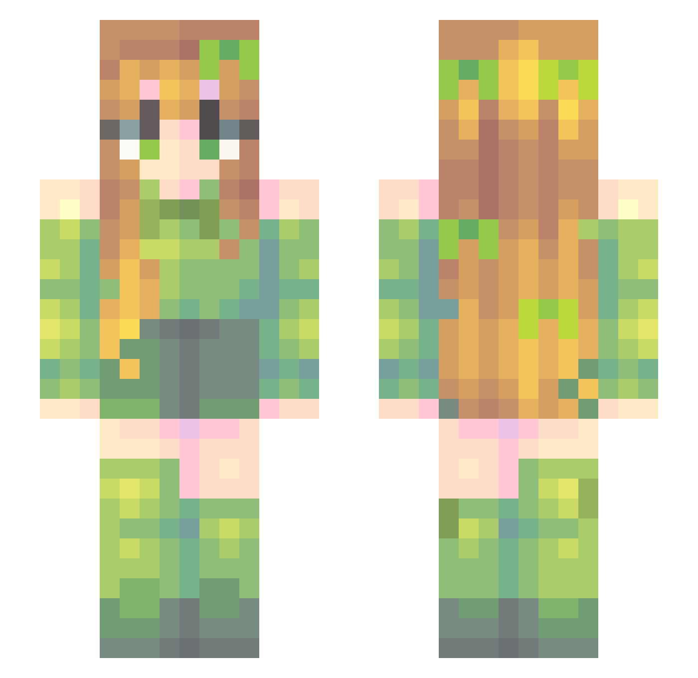 Lauren012 Minecraft skin, front and back view