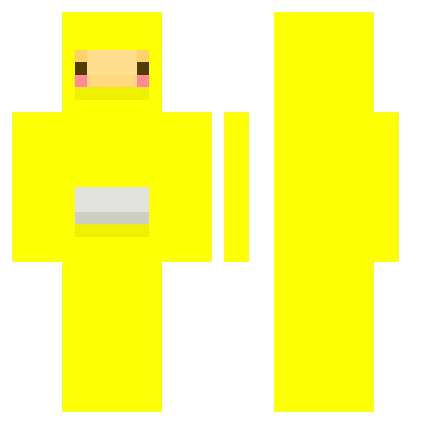 socioeconomic Minecraft skin, front and back view