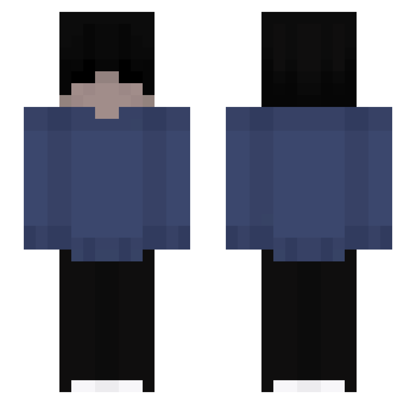 shu_p Minecraft skin, front and back view