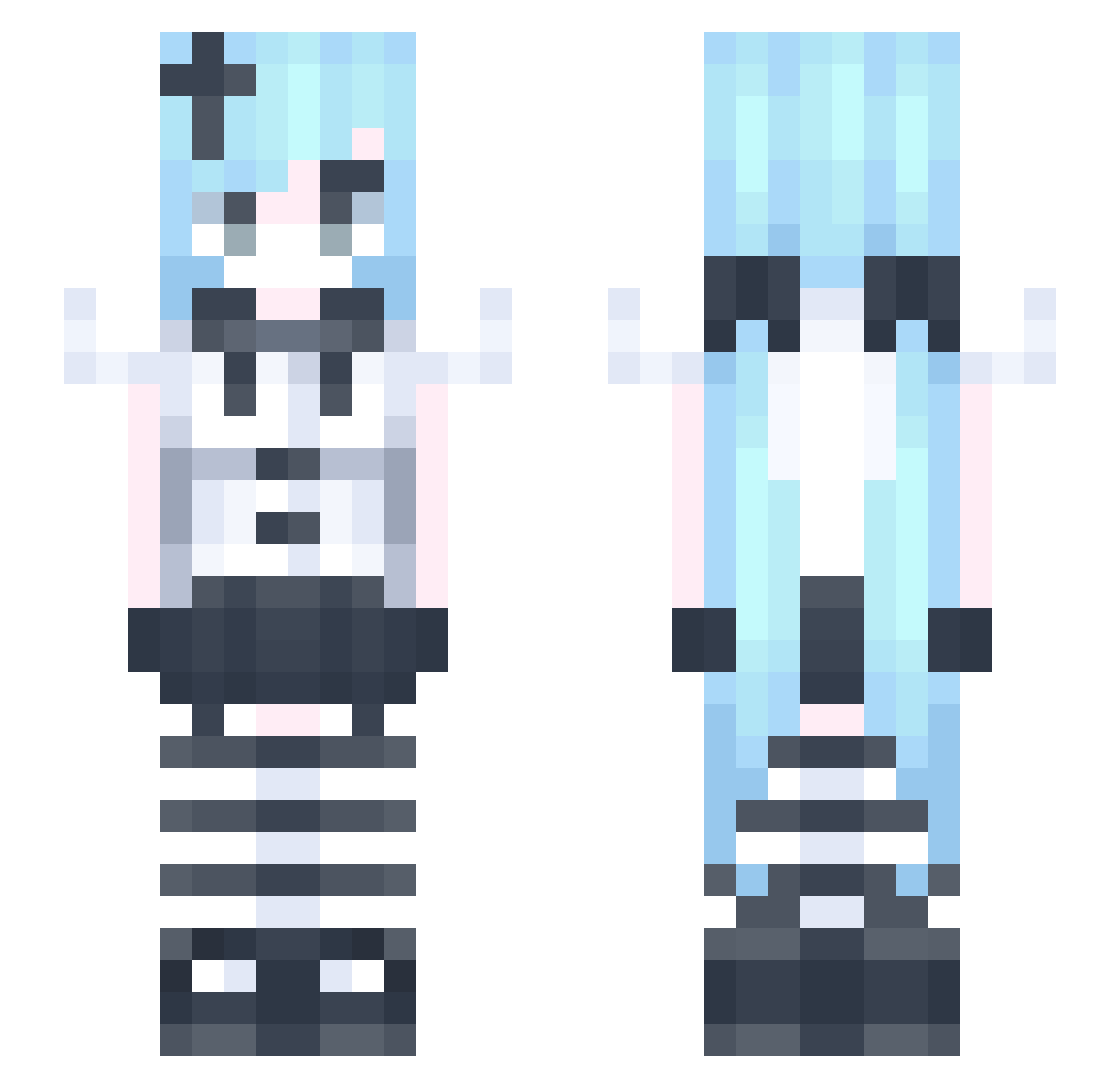 Hahzah Minecraft skin, front and back view