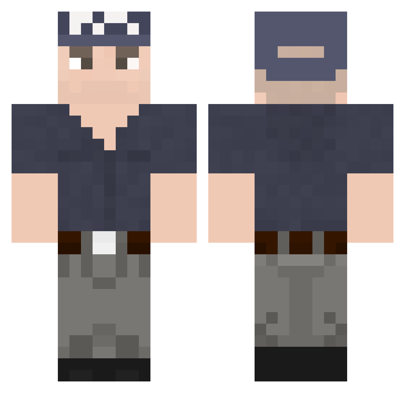 OnkelSchneebesen Minecraft skin, front and back view