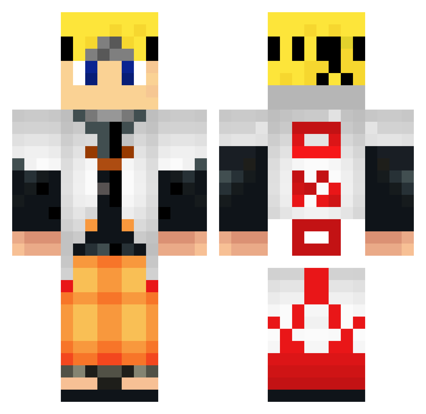 vaskopixel Minecraft skin, front and back view
