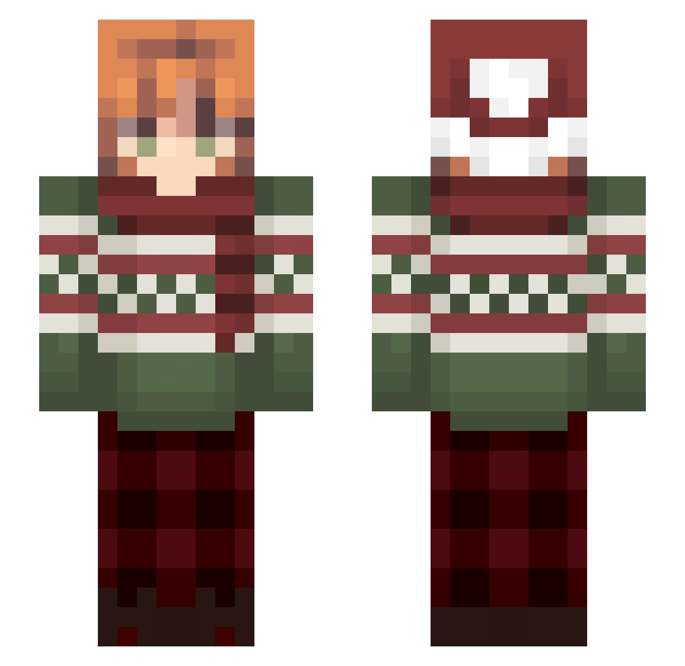 RetroOwL80 Minecraft skin, front and back view