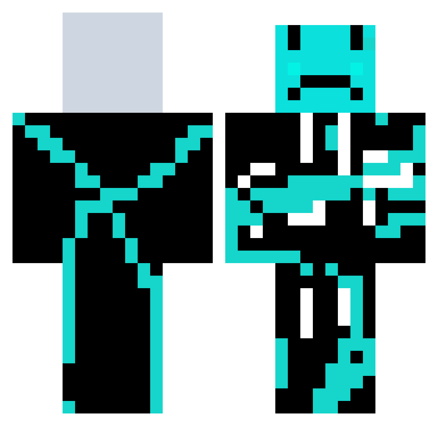 liodra Minecraft skin, front and back view