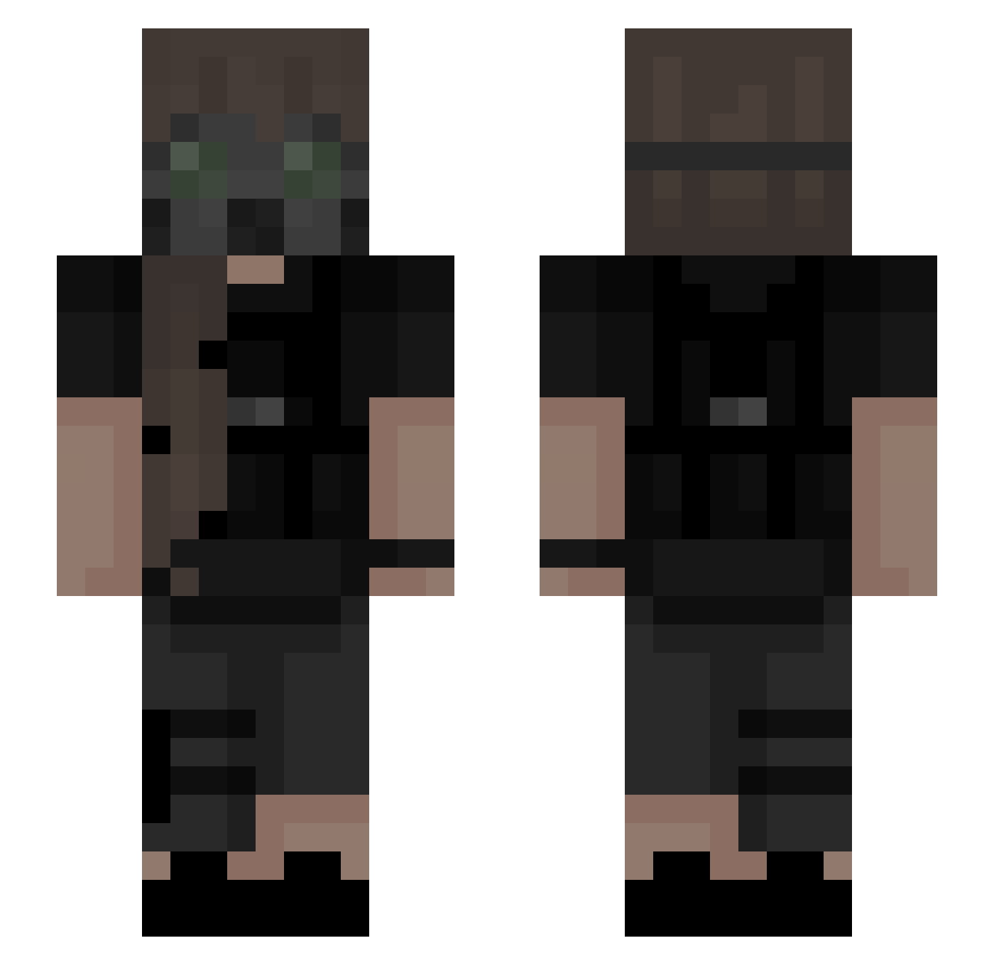 unlustigeslampe Minecraft skin, front and back view