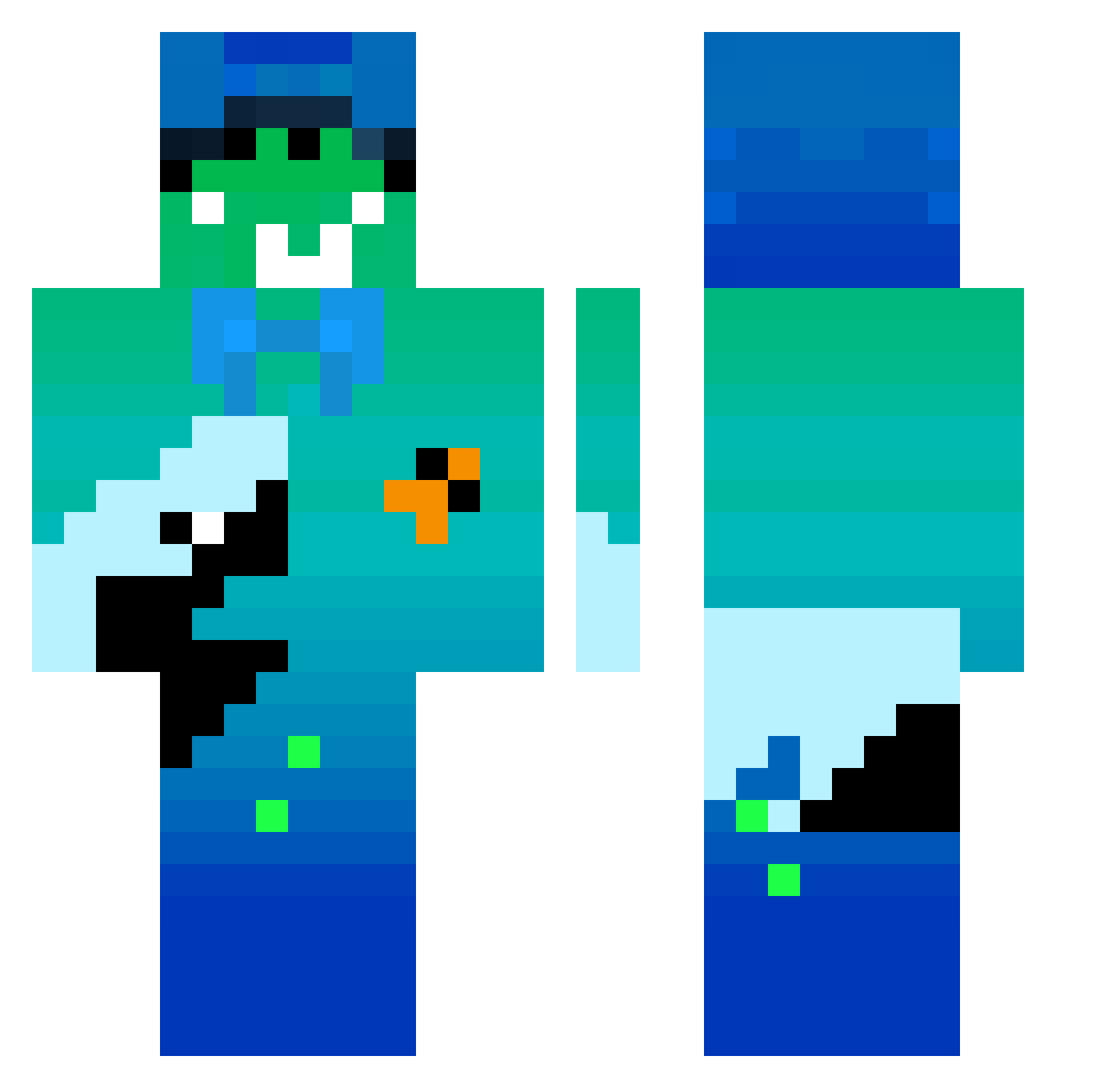 iibeamdads Minecraft skin, front and back view