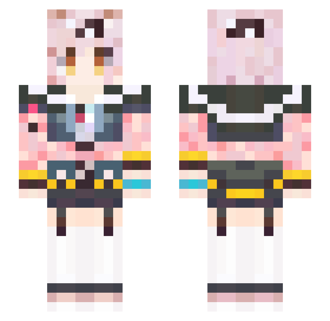 WangCan Minecraft skin, front and back view