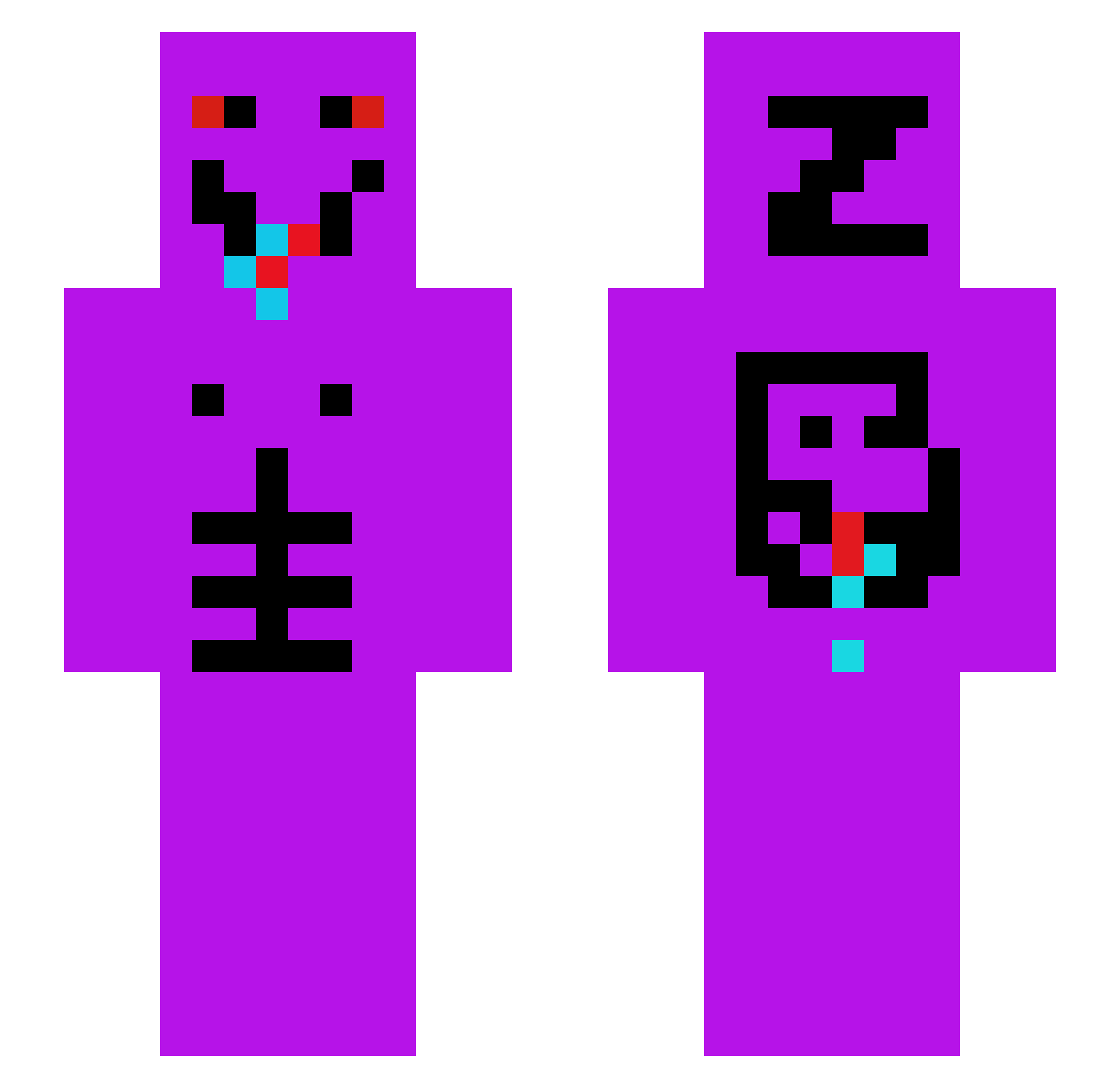 zxchsc Minecraft skin, front and back view