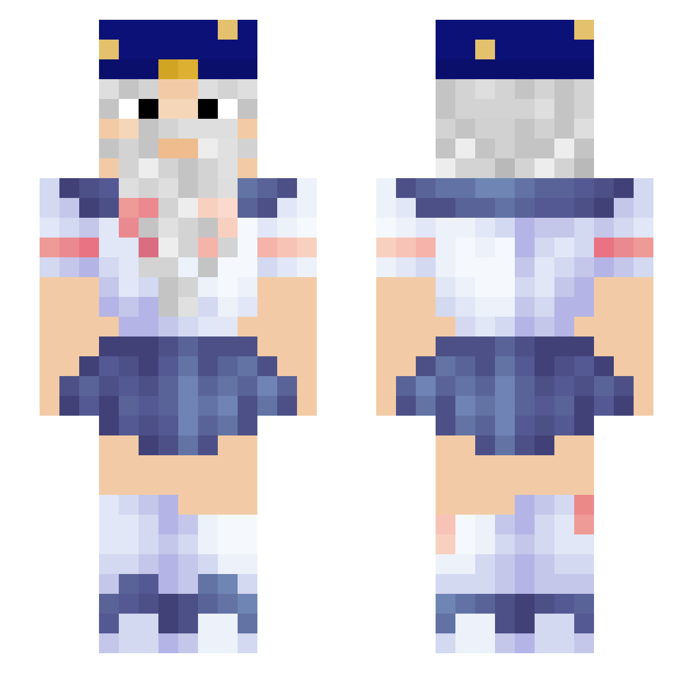 Flosa_chan Minecraft skin, front and back view