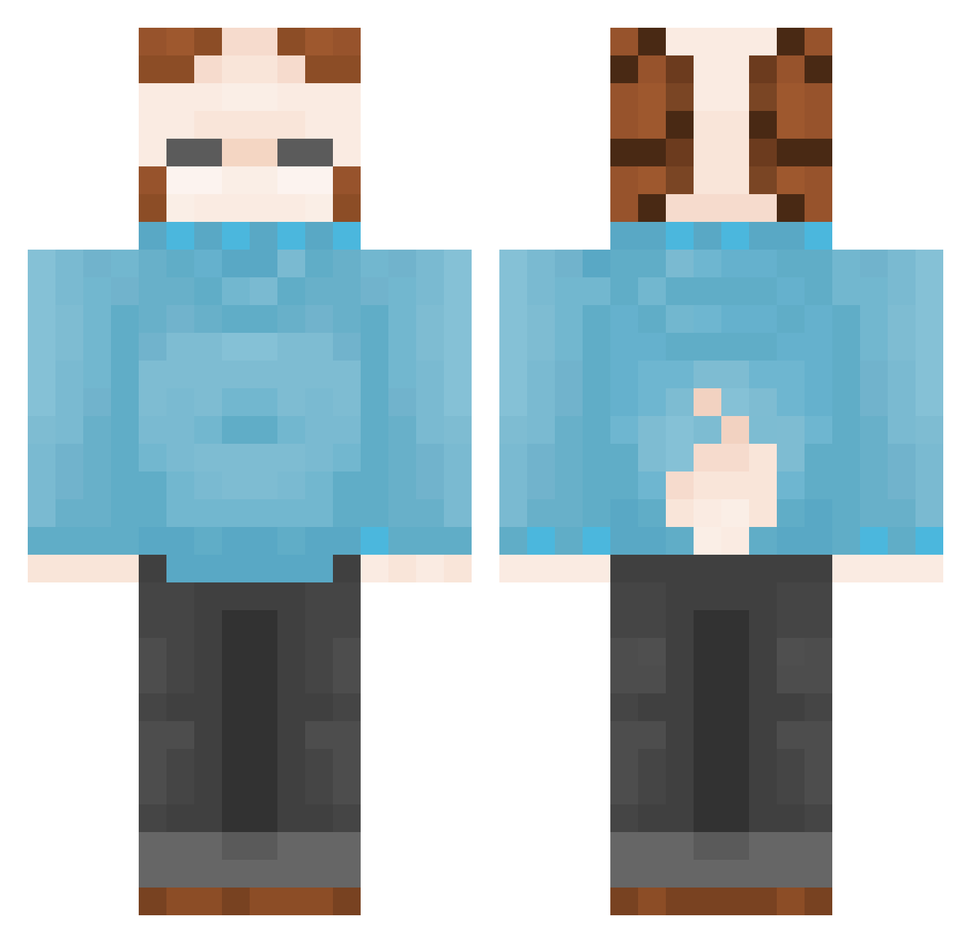 Jayman9008 Minecraft skin, front and back view