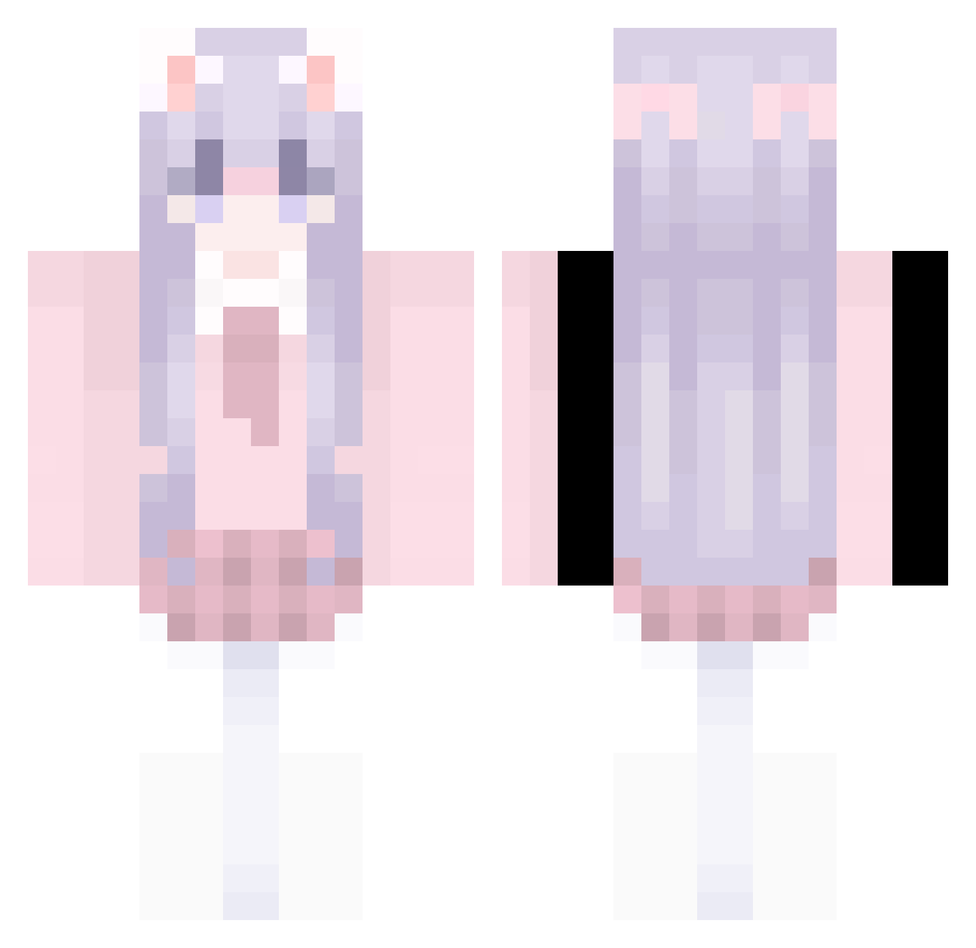 Y__Yv Minecraft skin, front and back view