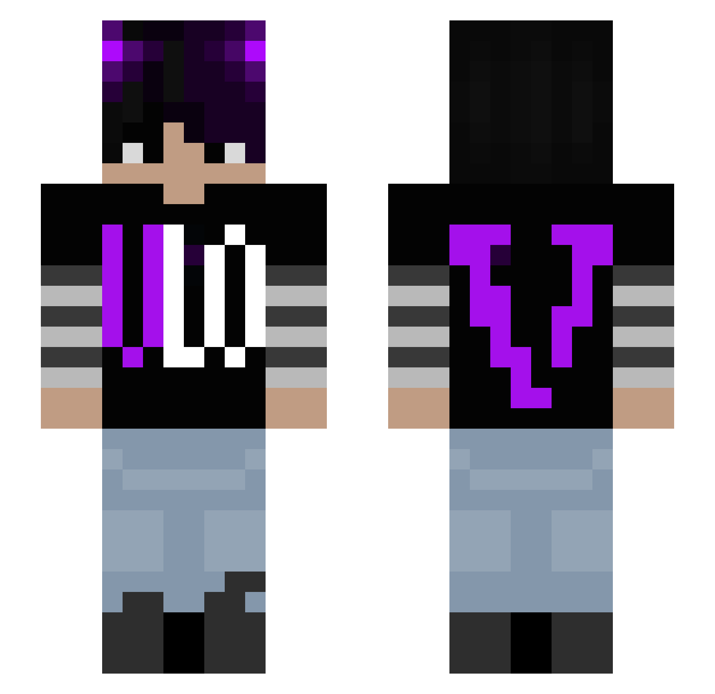 caprah666 Minecraft skin, front and back view