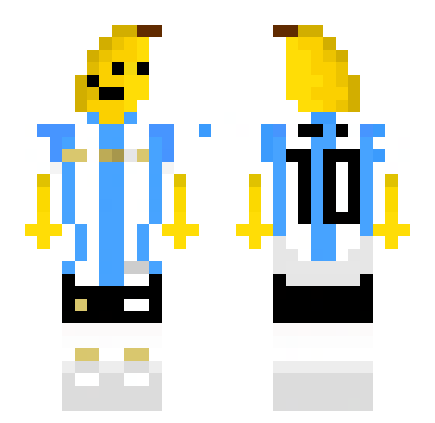 Tixi8 Minecraft skin, front and back view