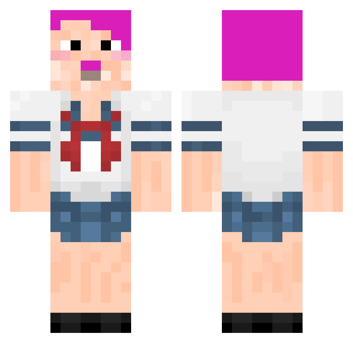 NarkomanGurka Minecraft skin, front and back view