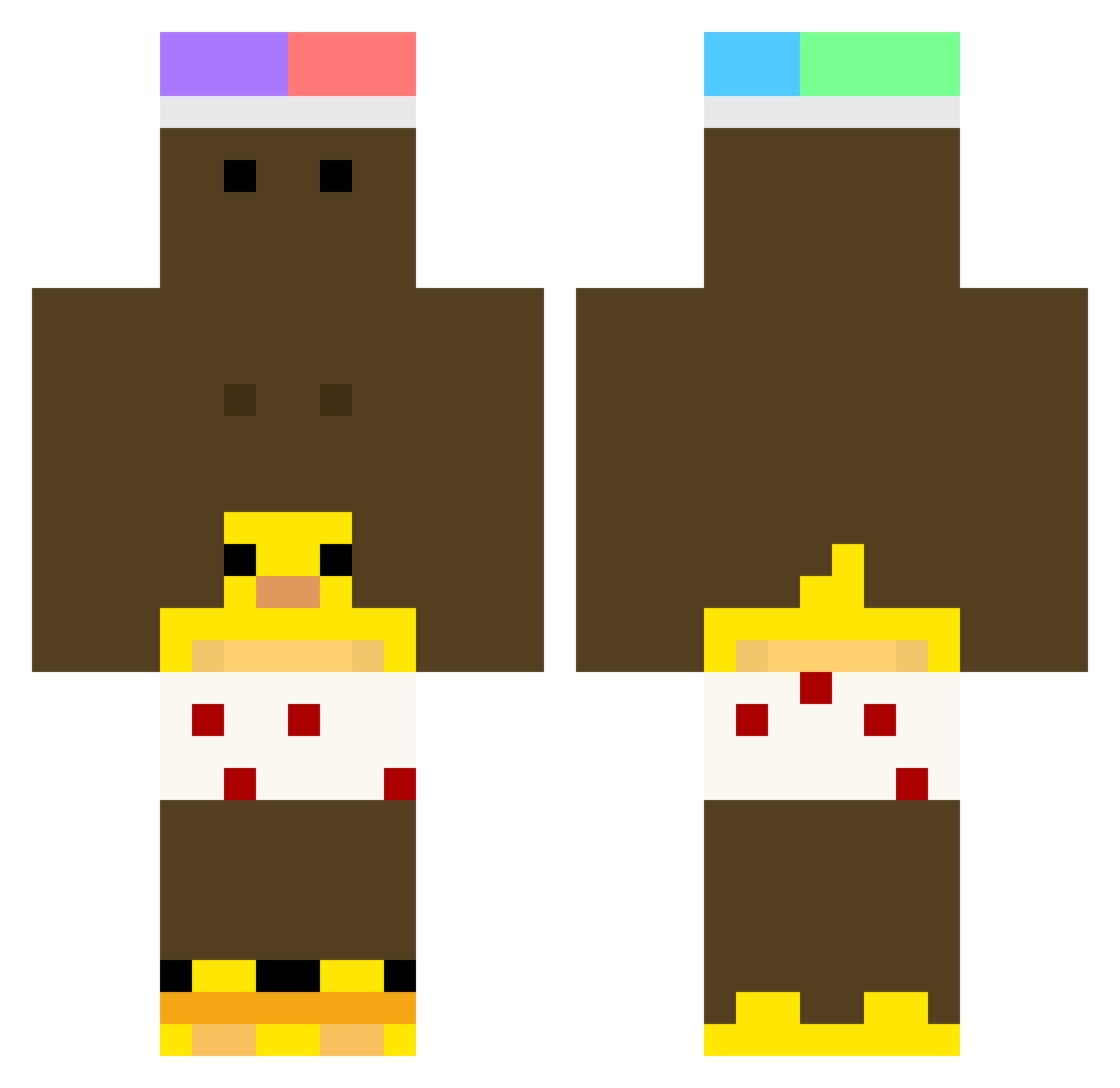 UNINHABITED666 Minecraft skin, front and back view