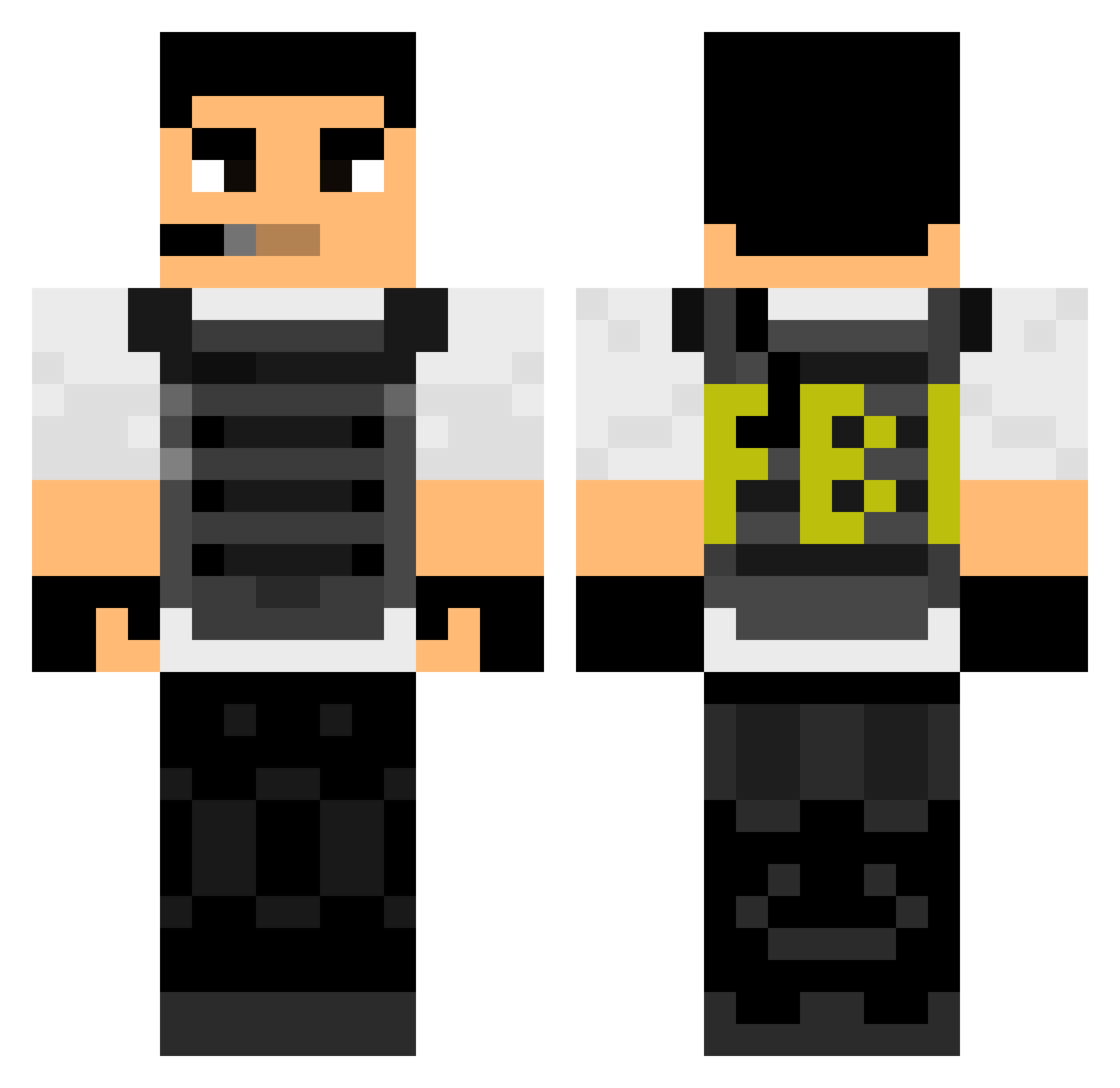 JuhaniMT Minecraft skin, front and back view