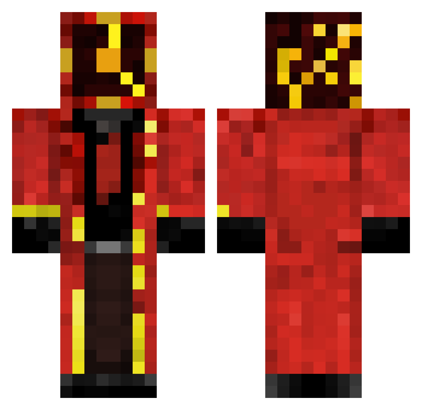 Minkmin Minecraft skin, front and back view