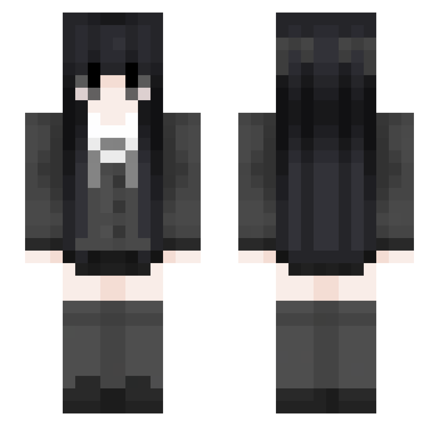 Quipsz Minecraft skin, front and back view