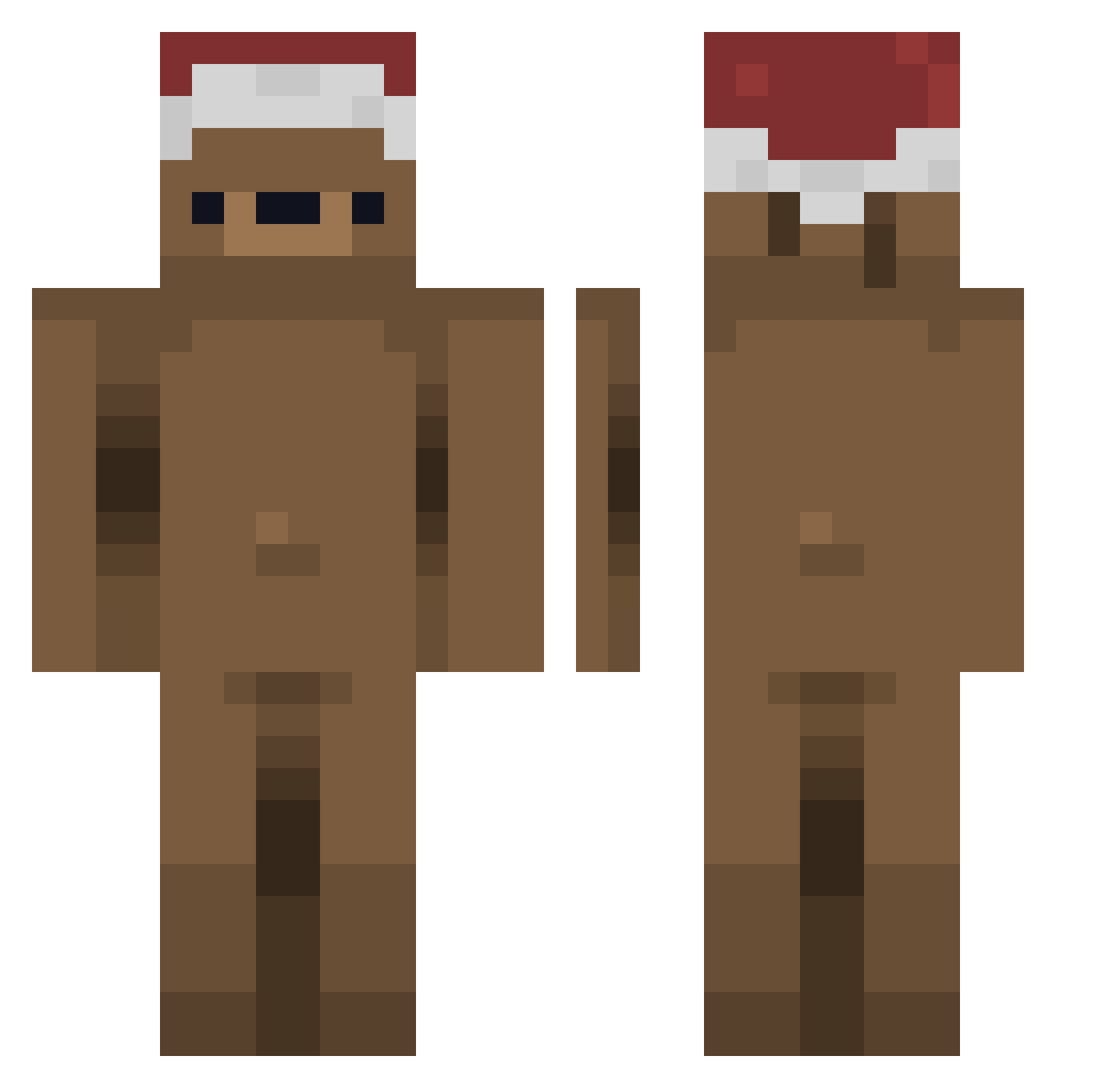 derparco Minecraft skin, front and back view