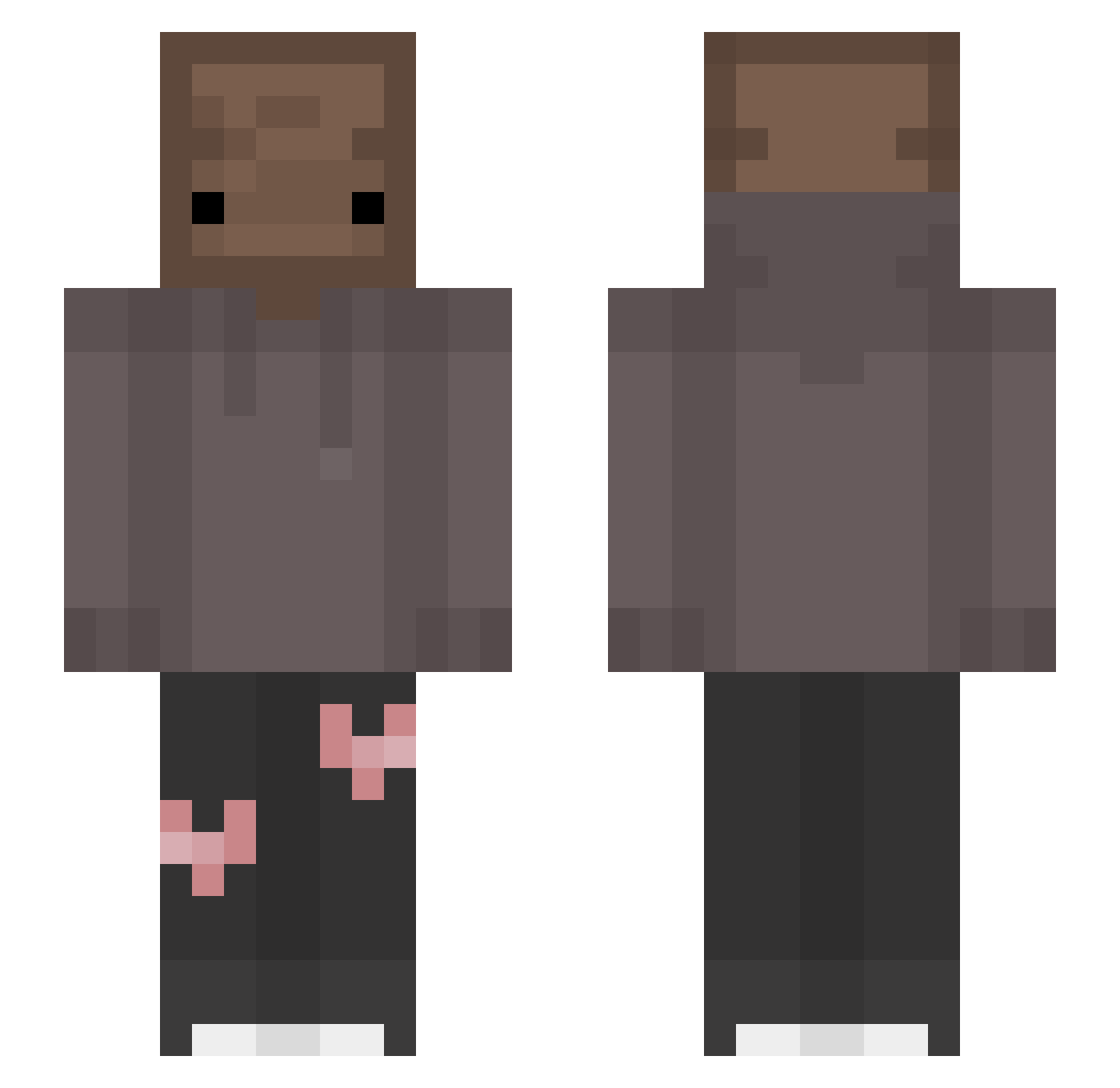 ToastAckerman Minecraft skin, front and back view
