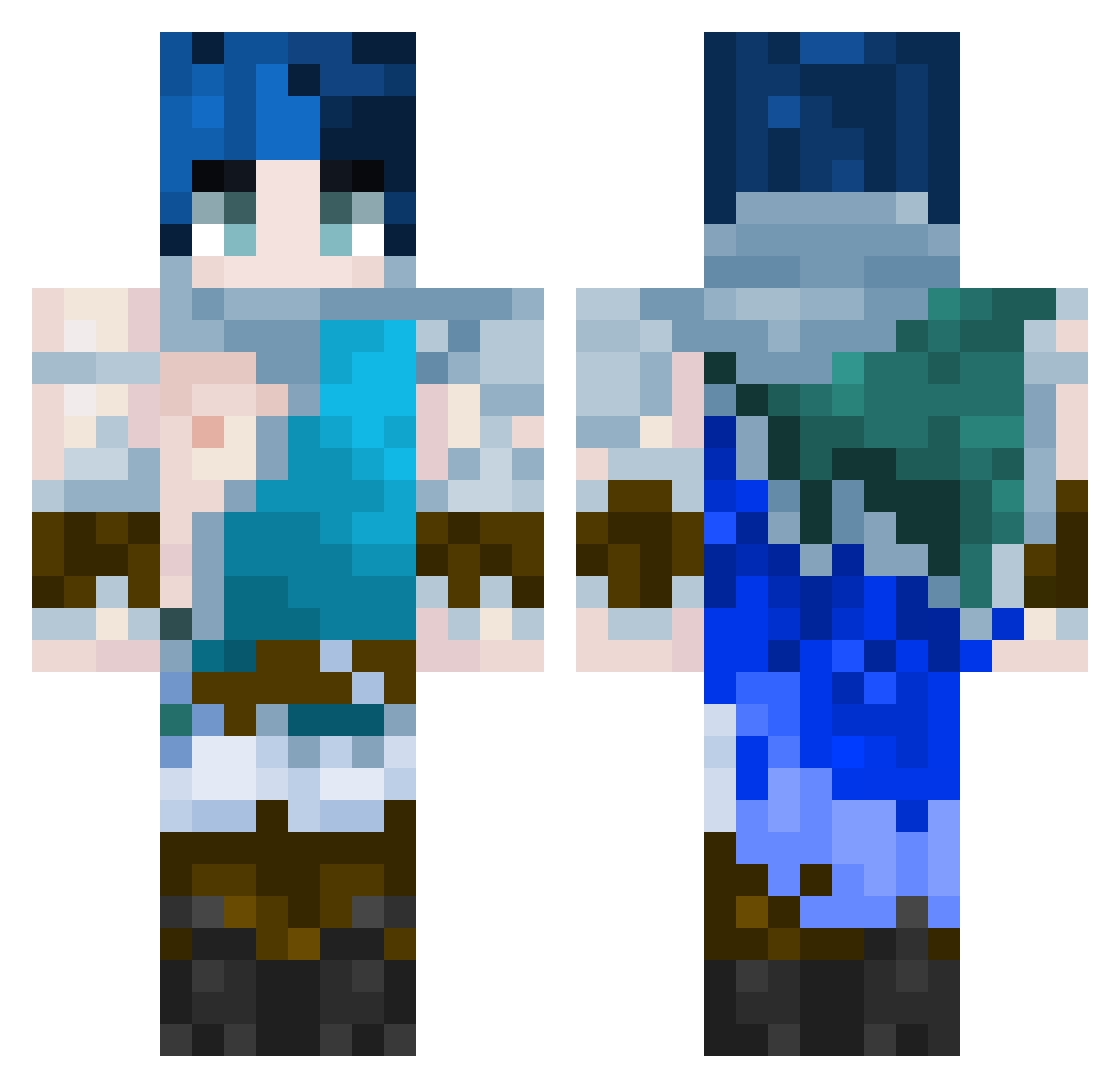 DarkerPack95 Minecraft skin, front and back view