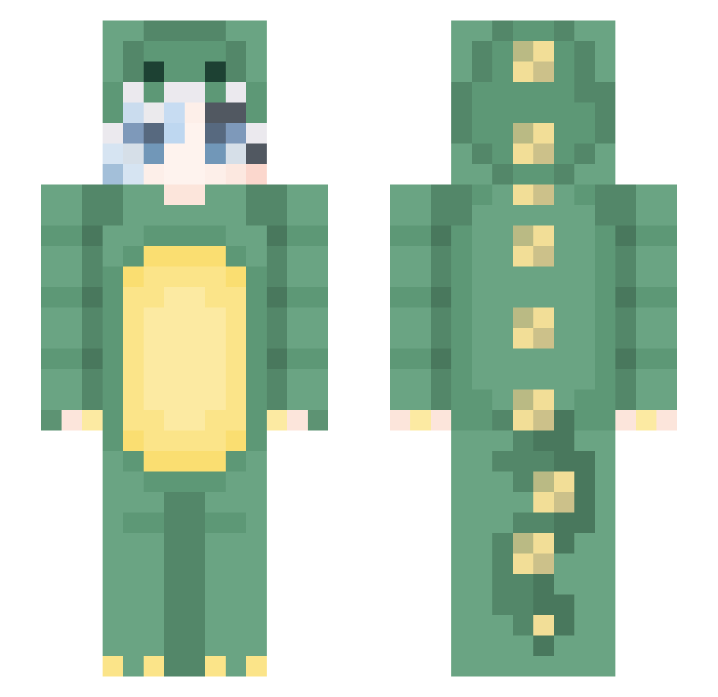 FluffigeWolke Minecraft skin, front and back view