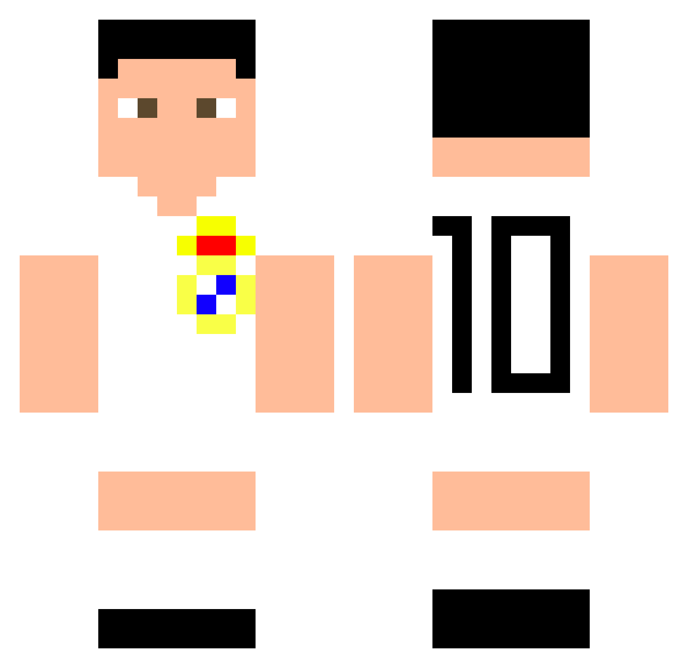 Puskas10_ Minecraft skin, front and back view